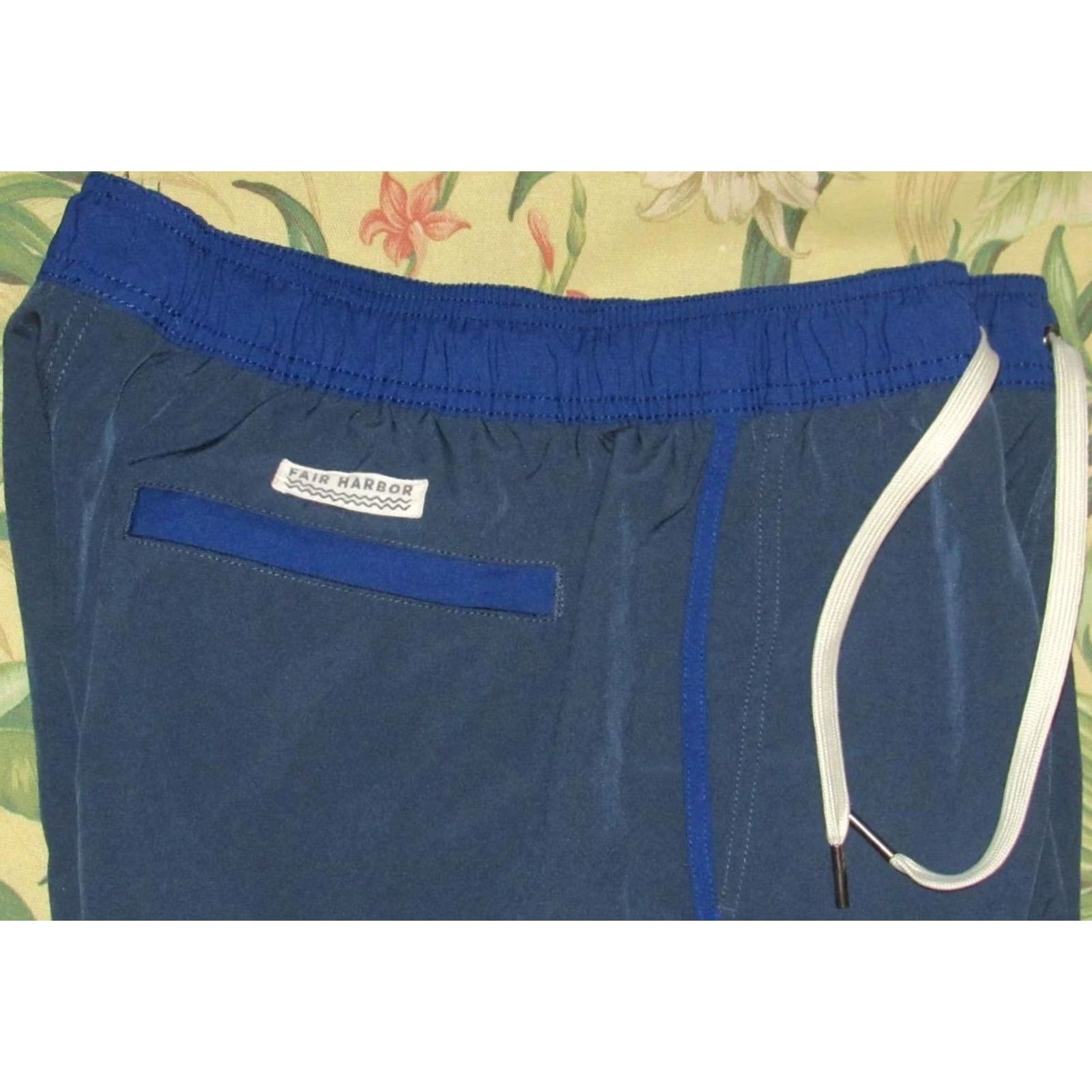 Vintage FAIR HARBOR Navy Blue Lined 8" Shorts Large L Mens Size US 33 - 2 Thumbnail