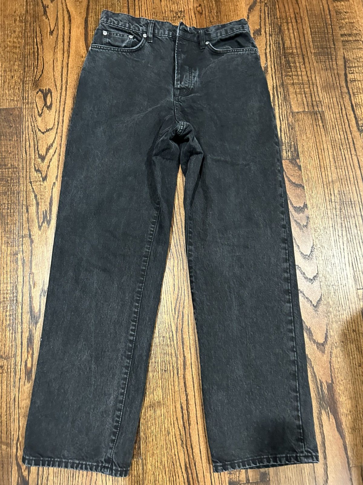 Stussy Stussy Big Ol Denim Jeans Black Washed Baggy Grey Gray 28 