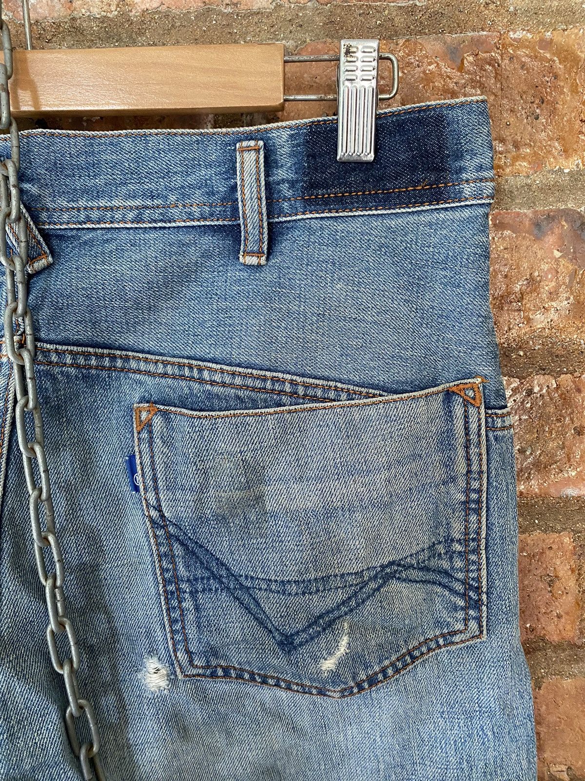 Lad Musician 2000s Nonactive Distressed Dirty Whisker selvedge denim Size US 31 - 19 Thumbnail