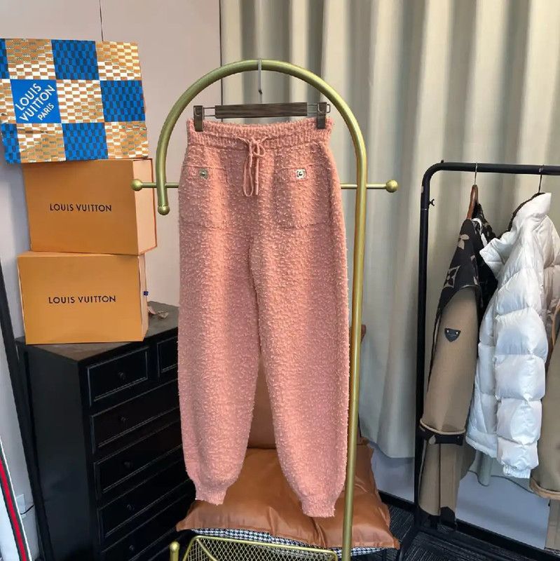 Chanel Chanel Pink Alpaca Wool Casual Pants 0089 Size 23" - 1 Thumbnail