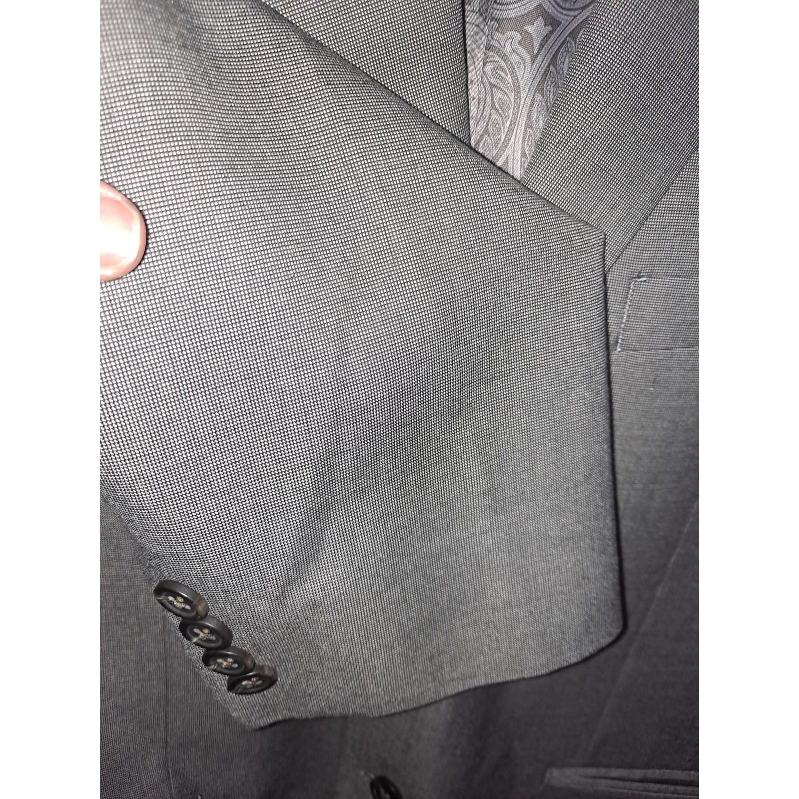 Chaps Chaps Gray 2 Button Blazer with Paisley Inside Size 44S Size 44R - 6 Thumbnail