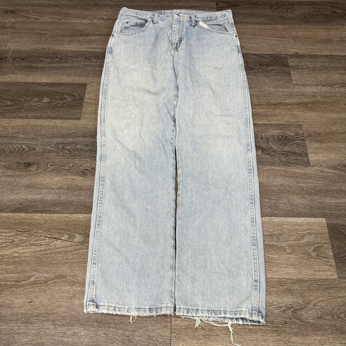 StraightFaded × Vintage × Wrangler Vintage Y2K Wrangler faded distressed essential jeans wide Size US 33 - 2 Thumbnail