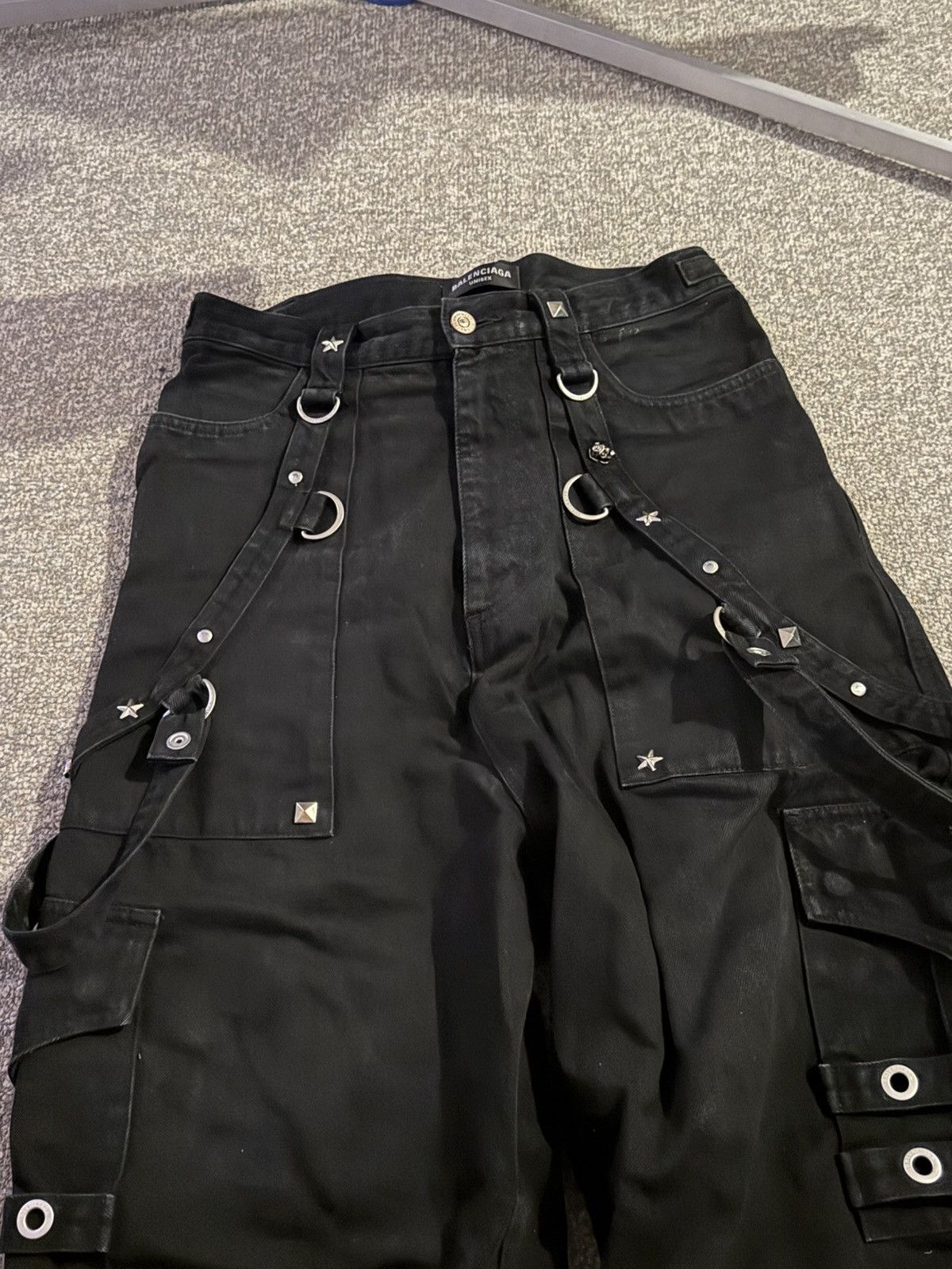 Balenciaga BALENCIAGA - Black denim ravers *RARE! Size US 30 / EU 46 - 13 Thumbnail