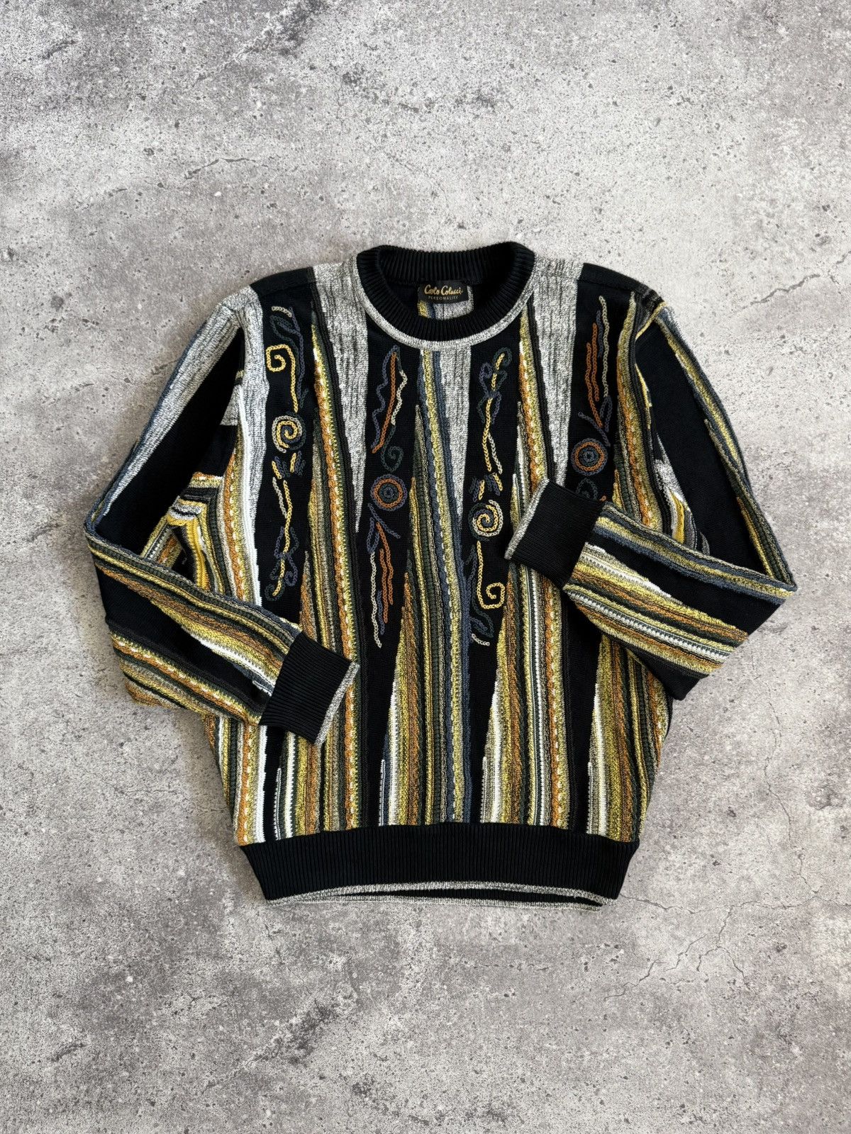 Carlo Colucci Carlo Colucci Multi-Color Abstract 3D Knit Pull Sweater Size US L / EU 52-54 / 3 - 1 Thumbnail