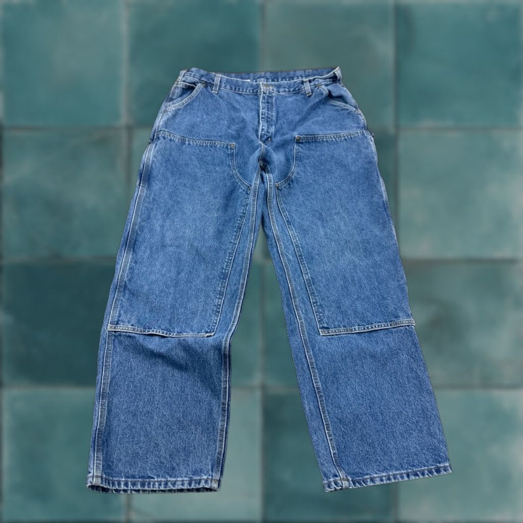Carhartt VINTAGE: No? (Wait) Carhartt Jeans Mens 42x32 Blue Denim Cotton Workwear Dungaree Fit Straight Leg Size US 42 / EU 58 - 1 Thumbnail