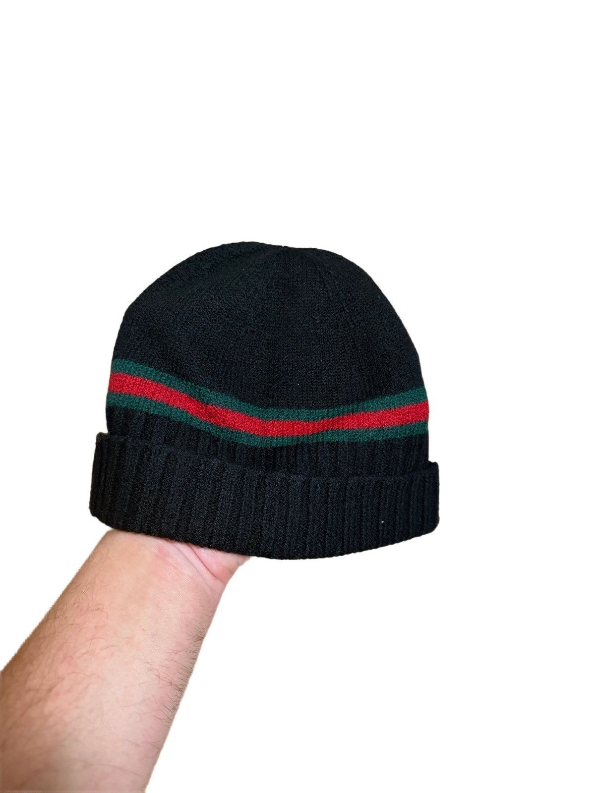 Gucci 🔥Vintage Gucci Web Stripe Wool Beanie Hat/Gucci Stripe Hat Size ONE SIZE - 2 Thumbnail