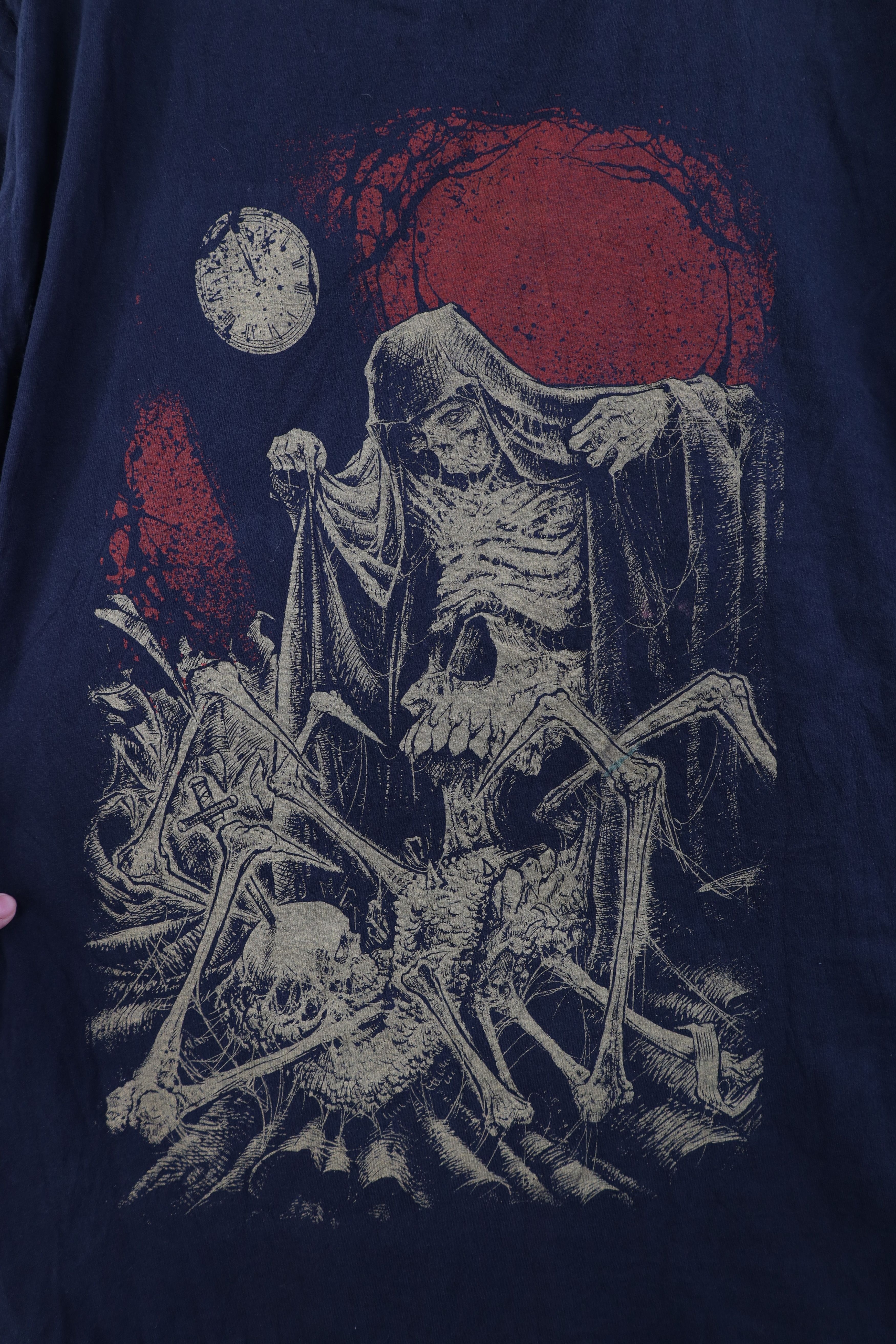 Vintage Vintage Y2K Streetwear Reaper Skeleton Emo T-Shirt Black Size US XL / EU 56 / 4 - 4 Thumbnail