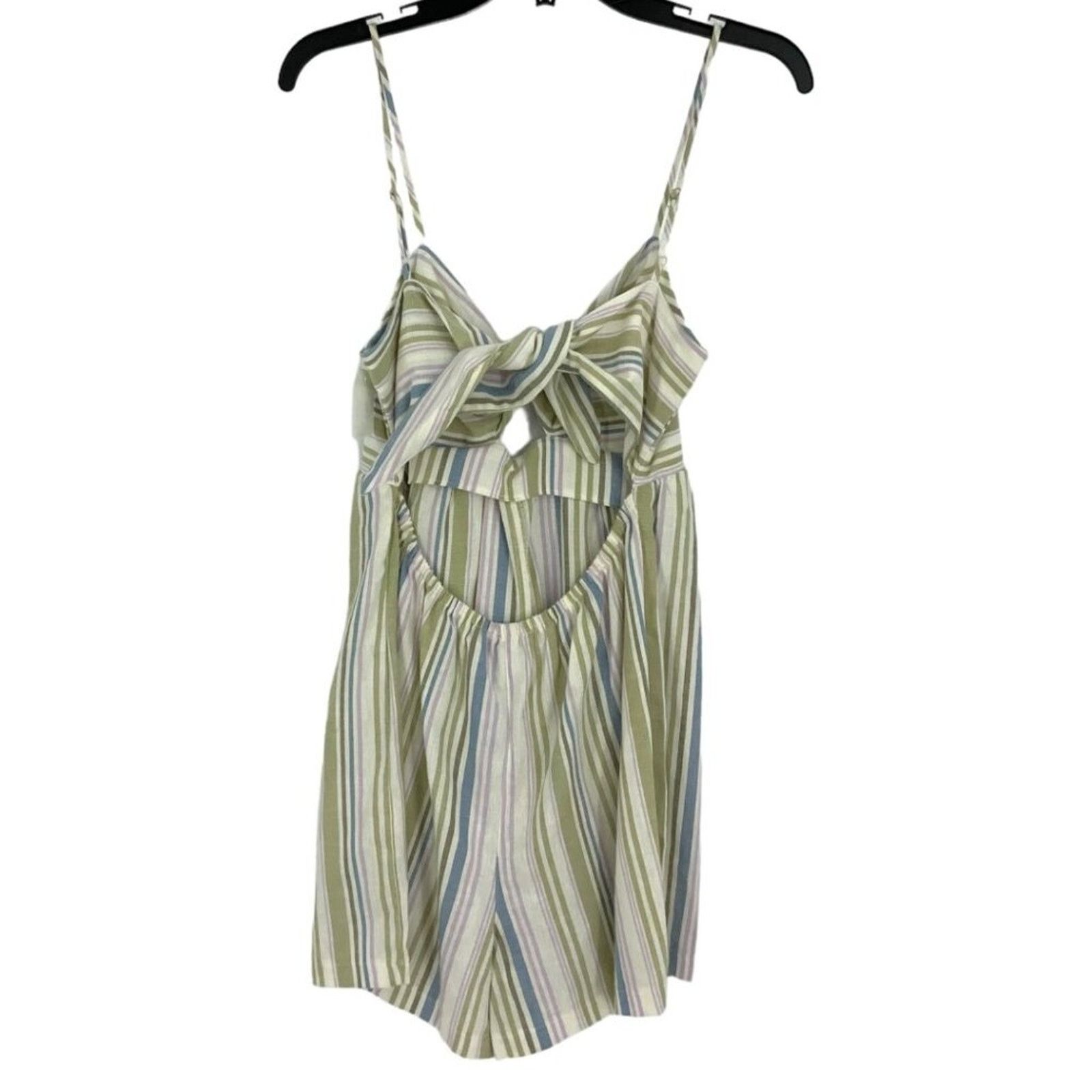 Topshop TopShop Stripe Linen Blend Romper Size 2 NWOT $65 MSRP Size 26" / US 2 / IT 38 - 4 Thumbnail