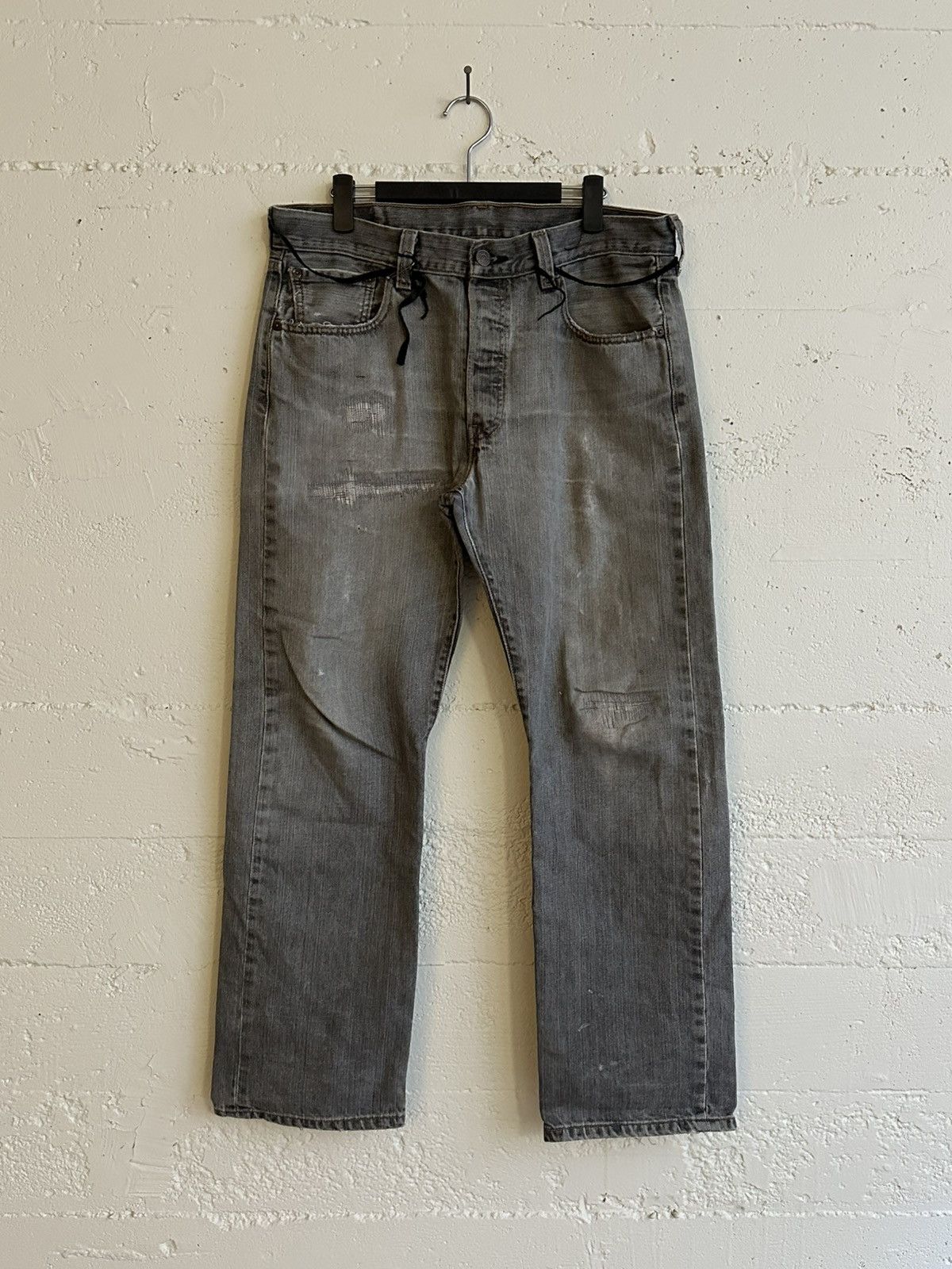 Vintage Grey Levi’s Thrashed and Repaired