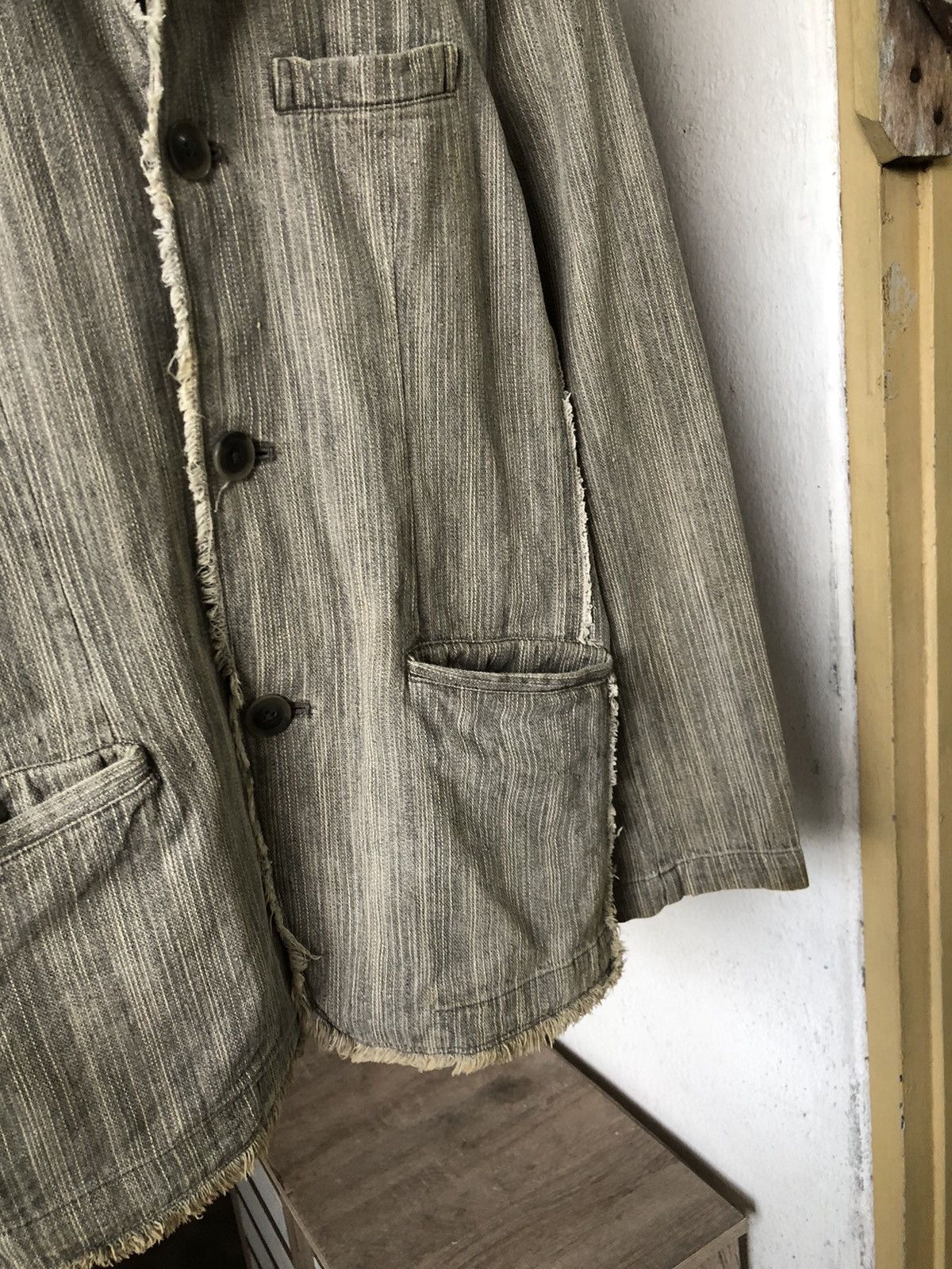 If Six Was Nine Like Kapital❗️Create Barefoot Distressed Woven Indigo Jacket Size US M / EU 48-50 / 2 - 6 Thumbnail