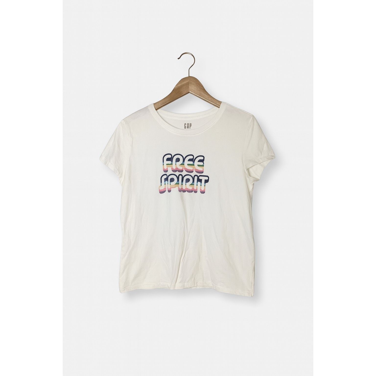 Gap GAP Free Spirit Graphic Tee White T-Shirt Women’s Size L Cot Size L / US 10 / IT 46 - 2 Thumbnail