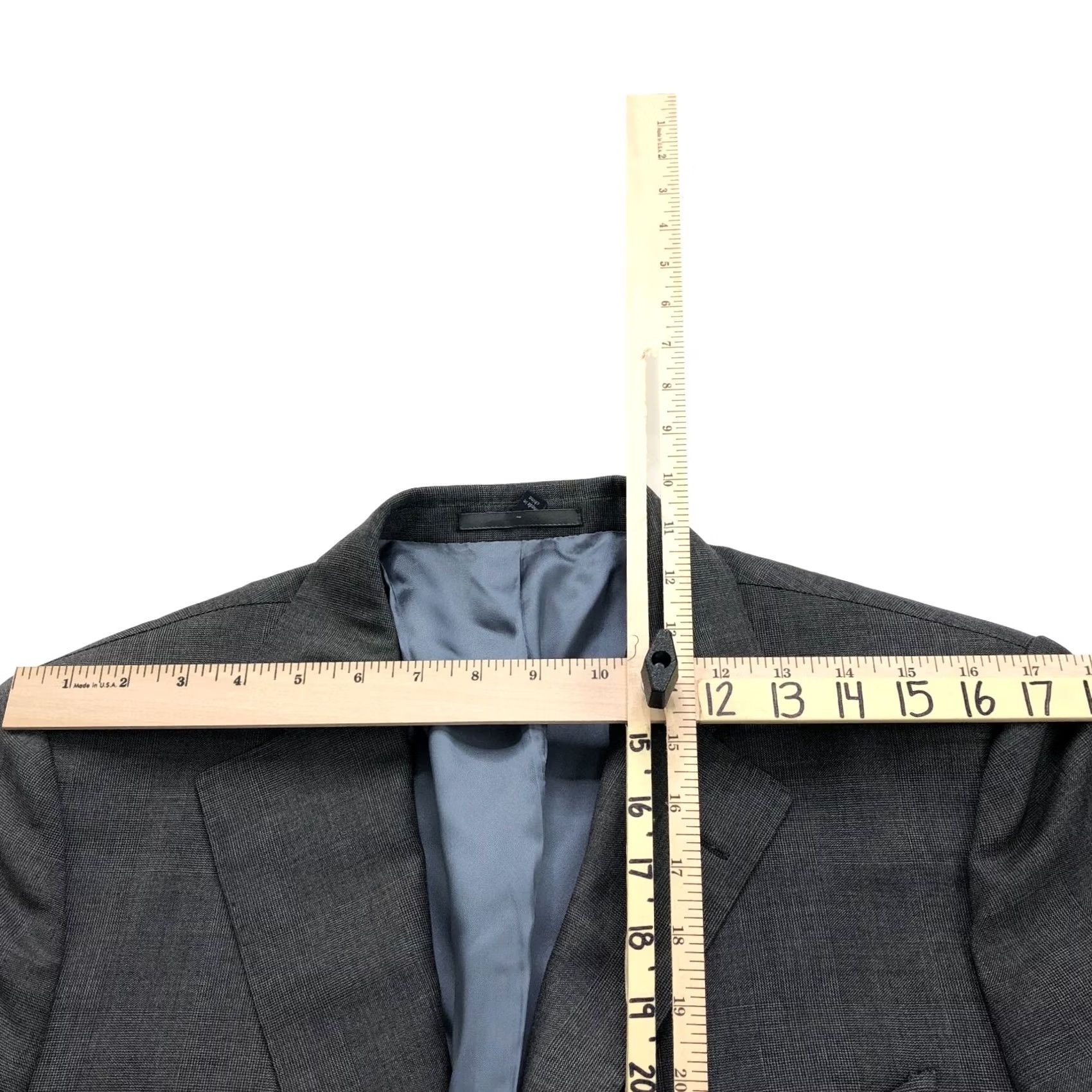 Suitsupply Suitsupply Sport Coat Jacket Gray Wool 42 Regular Notch Lapel Plaid Four-Button Double-Vented Single-Breasted 110's Victorian? Size 42R - 5 Thumbnail