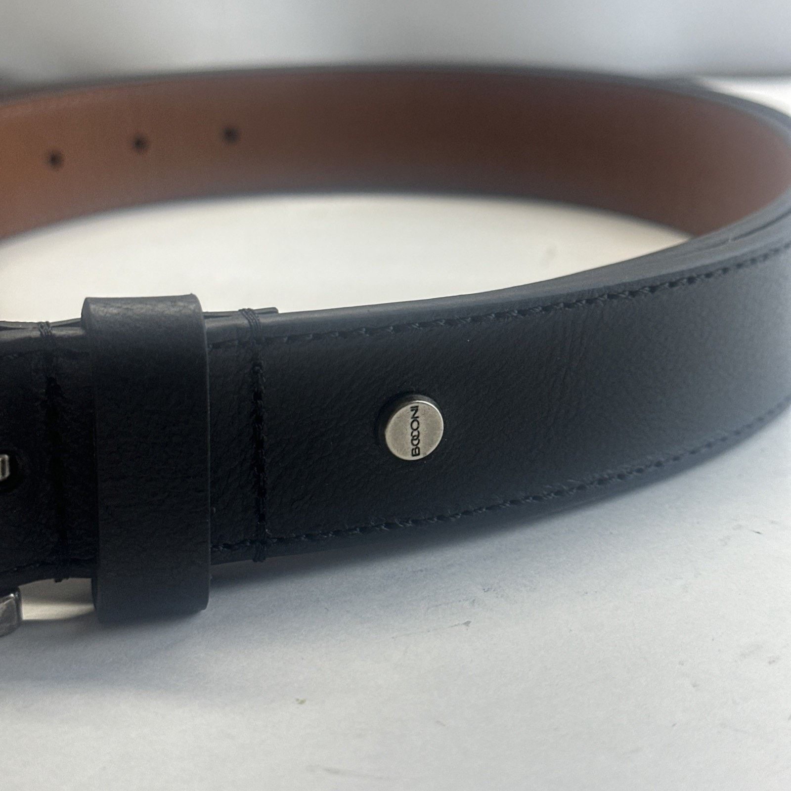 & Other Stories Men's BOCONI Dress Belt Black Leather Nashville Size 44/110 Size 44 - 2 Thumbnail