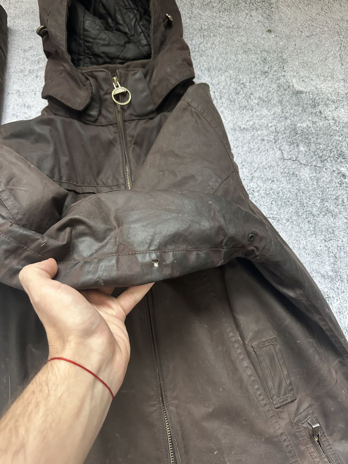 Barbour Vintage Wax Barbour Zip Jacket Distressed Fit Brown Size L / US 10 / IT 46 - 17 Thumbnail