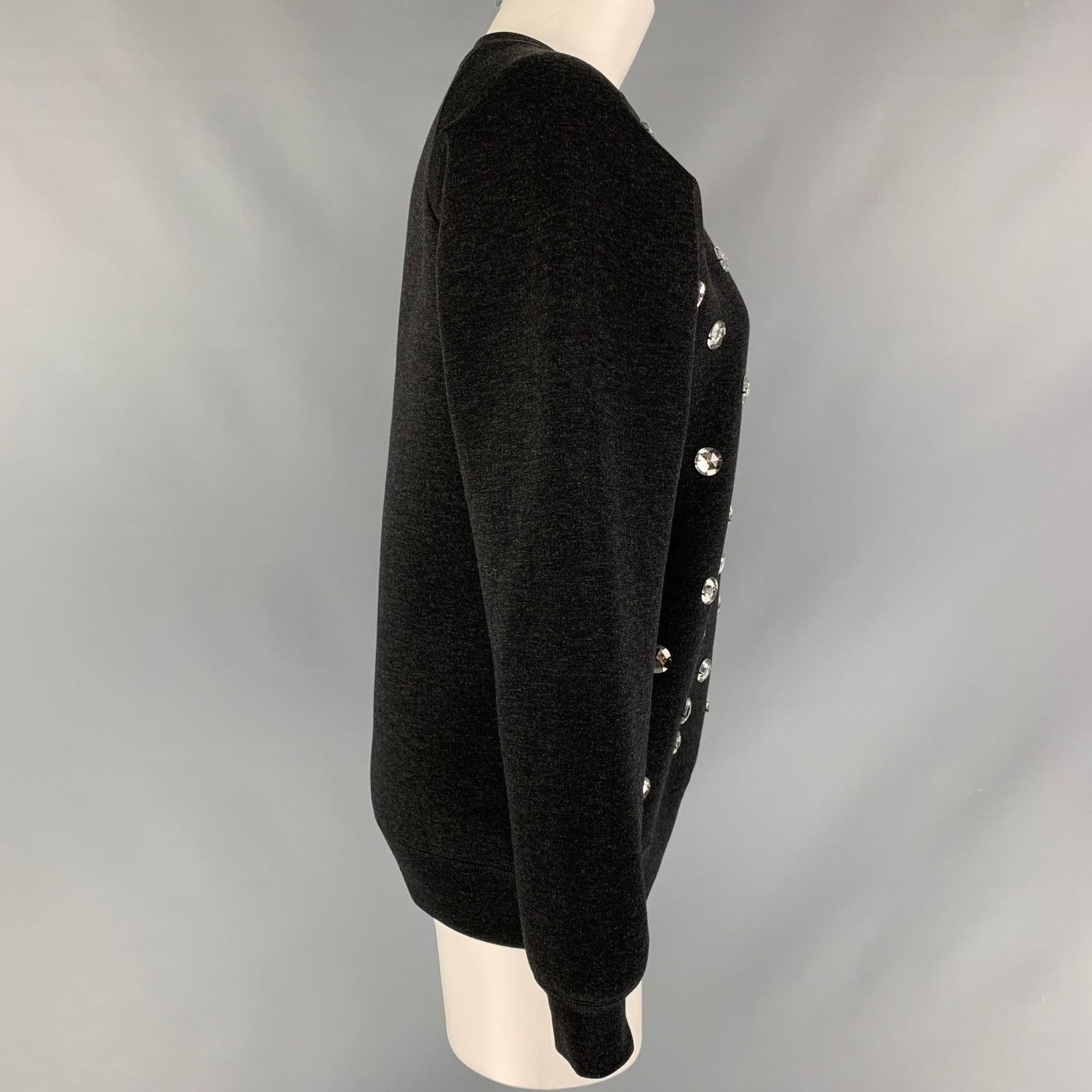 Marc Jacobs Size XS Black Applique Wool Blend Crew-Neck Pullover Size XS / US 0-2 / IT 36-38 - 2 Thumbnail