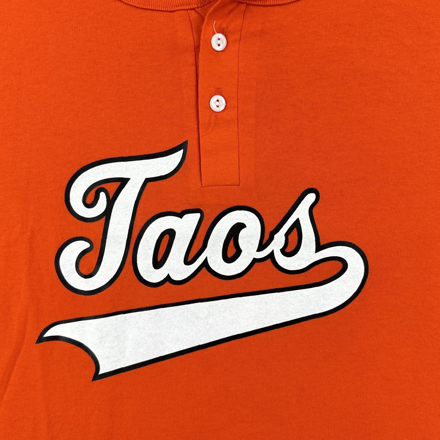 Soffe VINTAGE Soffe Shirts 2XL Orange Henley Short Sleeve USA 90s Sports Shirt Mens Size US XXL / EU 58 / 5 - 6 Thumbnail