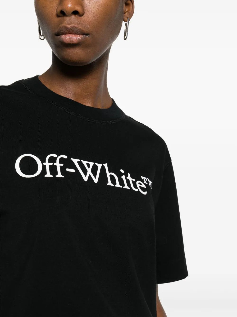 Off-White o1y1225 Logo Crewneck T-Shirt in Black Size XXS / US 00 / IT 34 - 2 Thumbnail