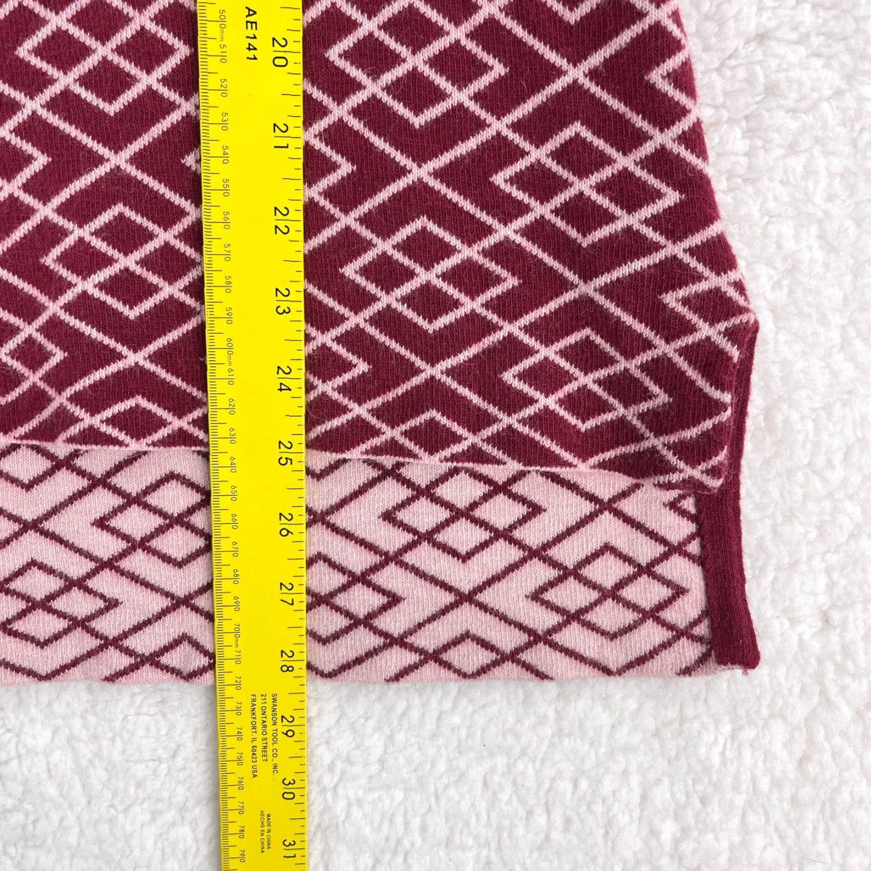 Anthropologie Anthropologie Sweater Women Medium Red Galena Cowl Neck Long Sleeve Geometric Bohemian Knit Pullover AVS Size M / US 6-8 / IT 42-44 - 7 Thumbnail