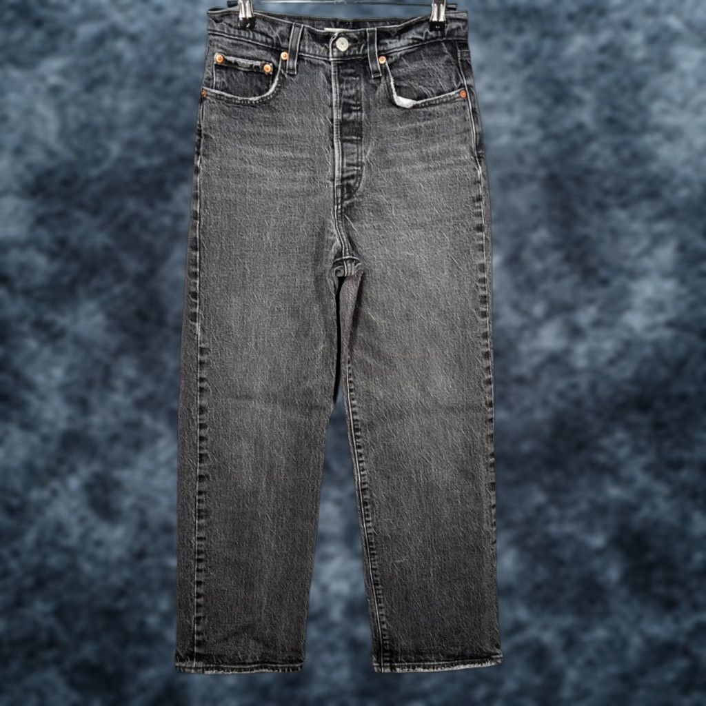 Levi's Levis Womens Jeans 27 Straight High Rise Black Wash Denim 5-Pocket Regular Vintage: No Size 27" / US 4 / IT 40 - 1 Thumbnail