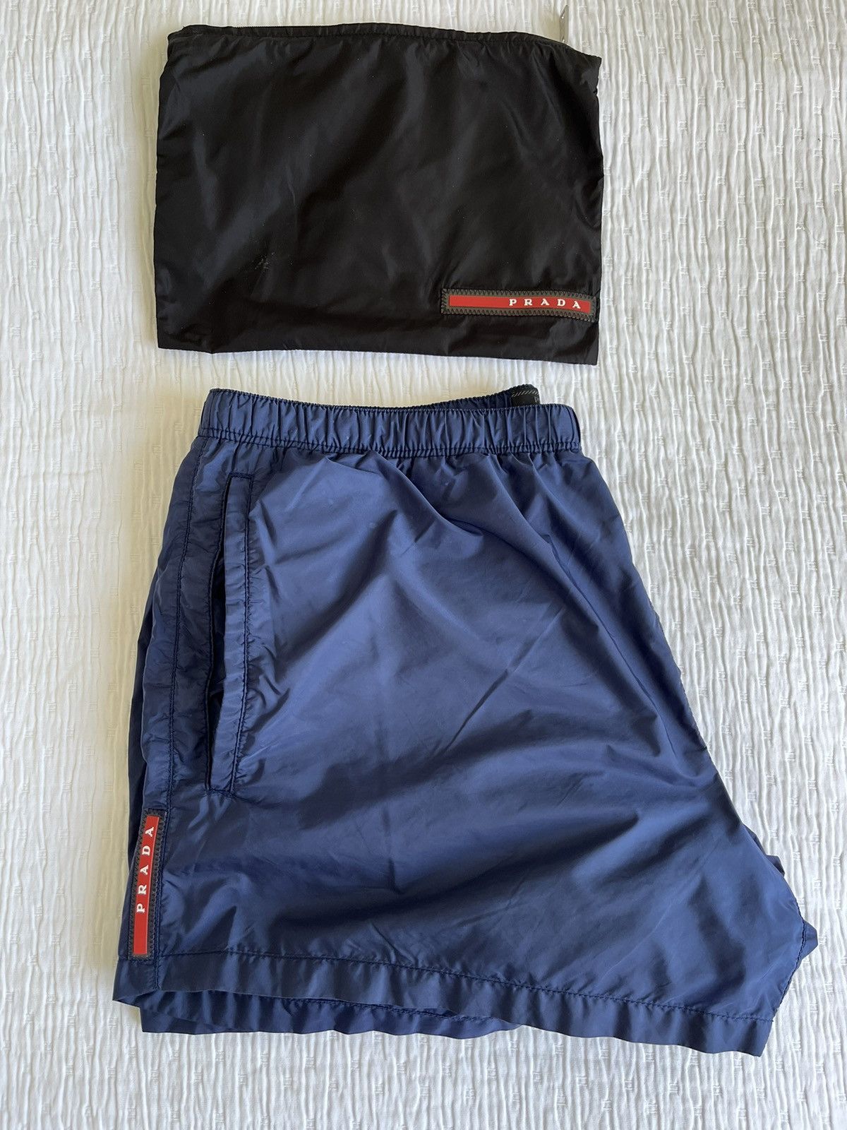 image of Prada Swim Shorts in Navy Blue, Men's (Size 34)