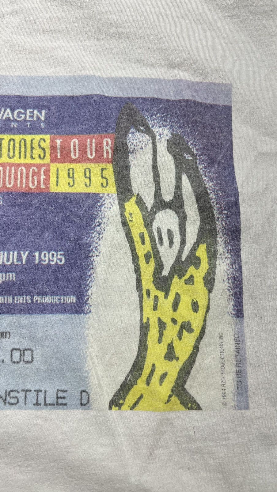 Hanes 1995 Rolling Stones Vodoo Lounge ticket tour hanes rare tee Size US L / EU 52-54 / 3 - 6 Thumbnail