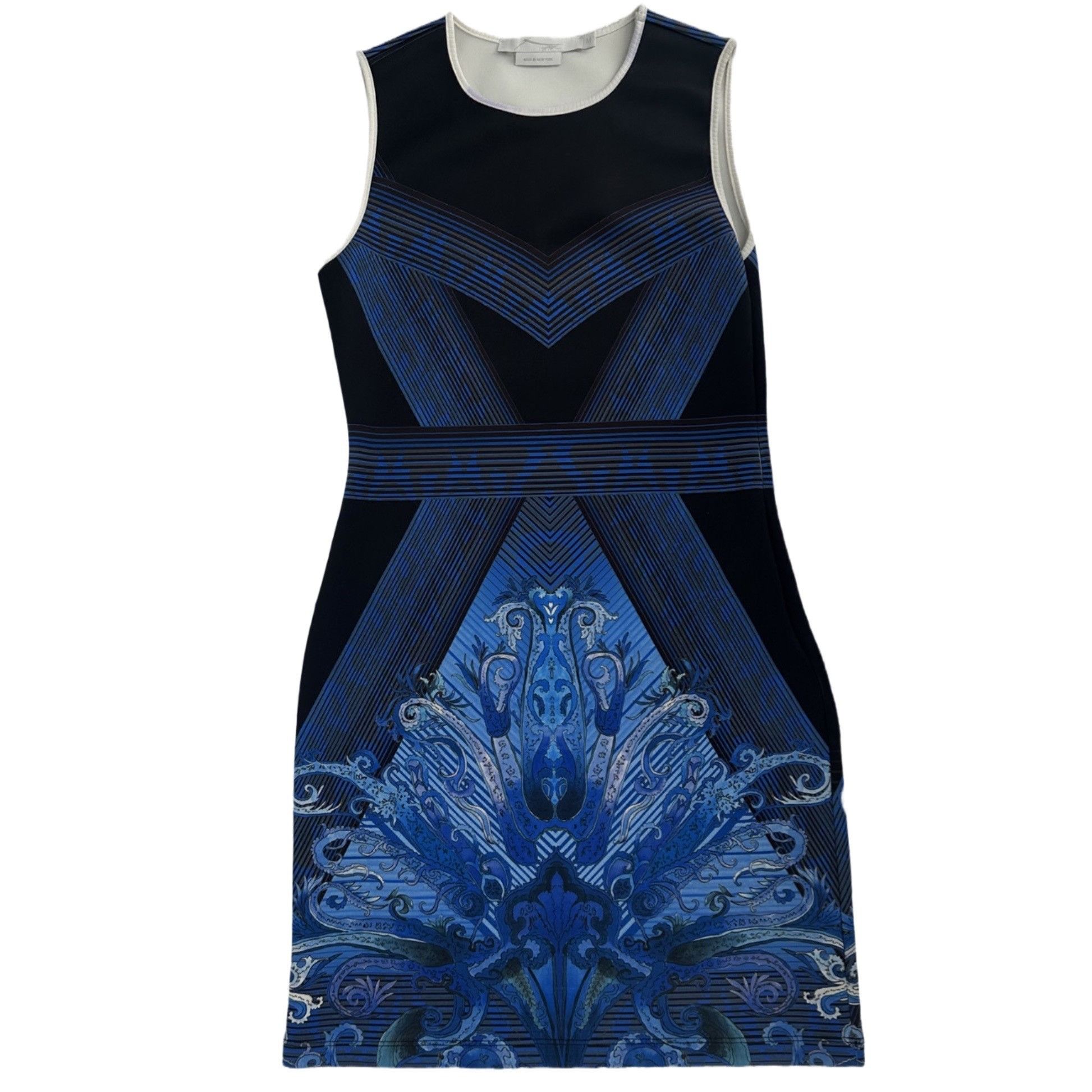 Other Scuba Dress - Blue Baroque Bodycon - Size M - Made in USA Size M / US 6-8 / IT 42-44 - 4 Thumbnail