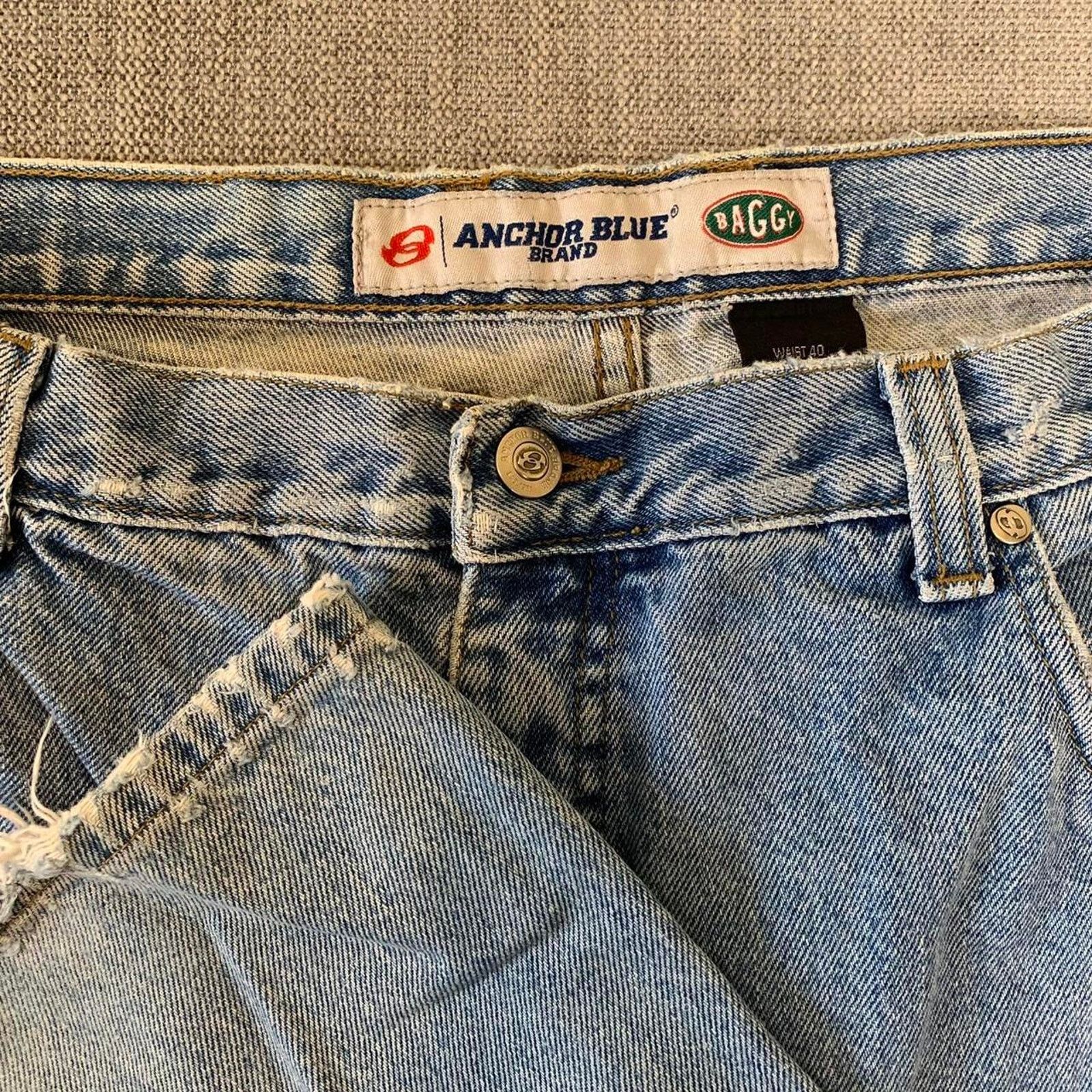 Anchor Blue Y2K Anchor blue Baggy Faded Denim Jeans Size US 39 - 1 Thumbnail