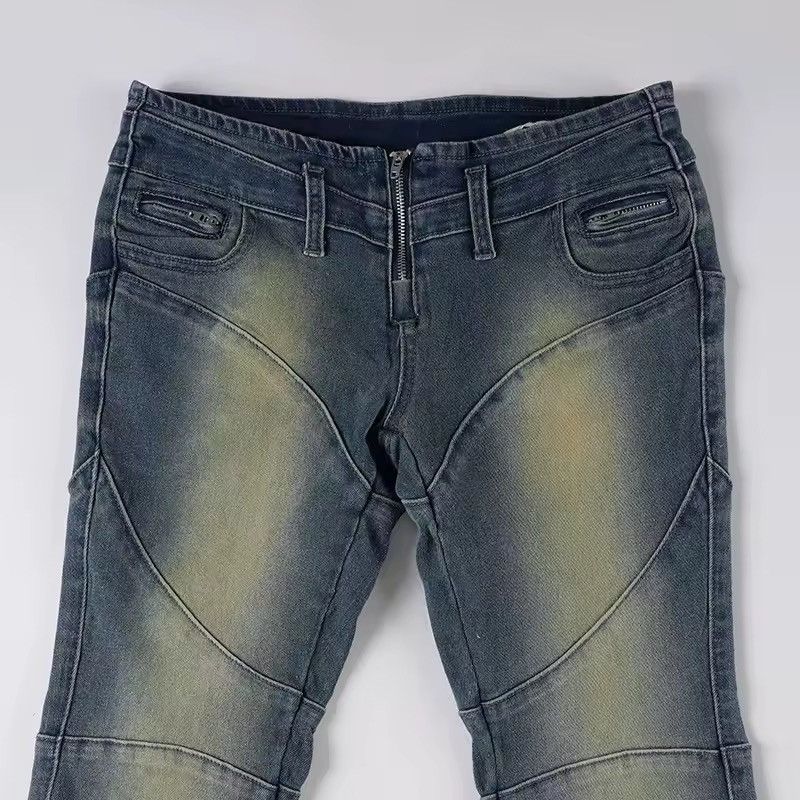 Japanese Brand Y2K Distressed Slim Fitting Low Waist Jeans Retro Size 31" - 5 Thumbnail
