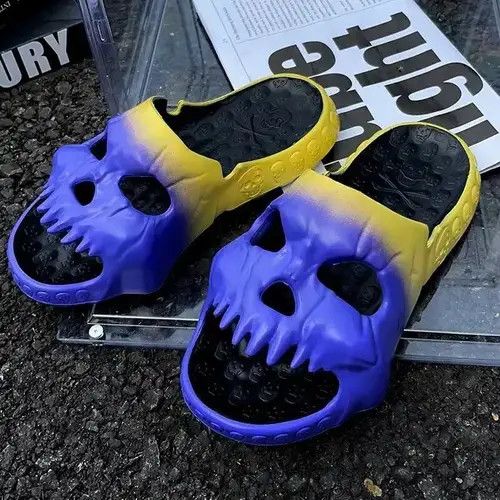 Designer Skull Monster Slippers. Size US 10 / EU 43 - 4 Thumbnail
