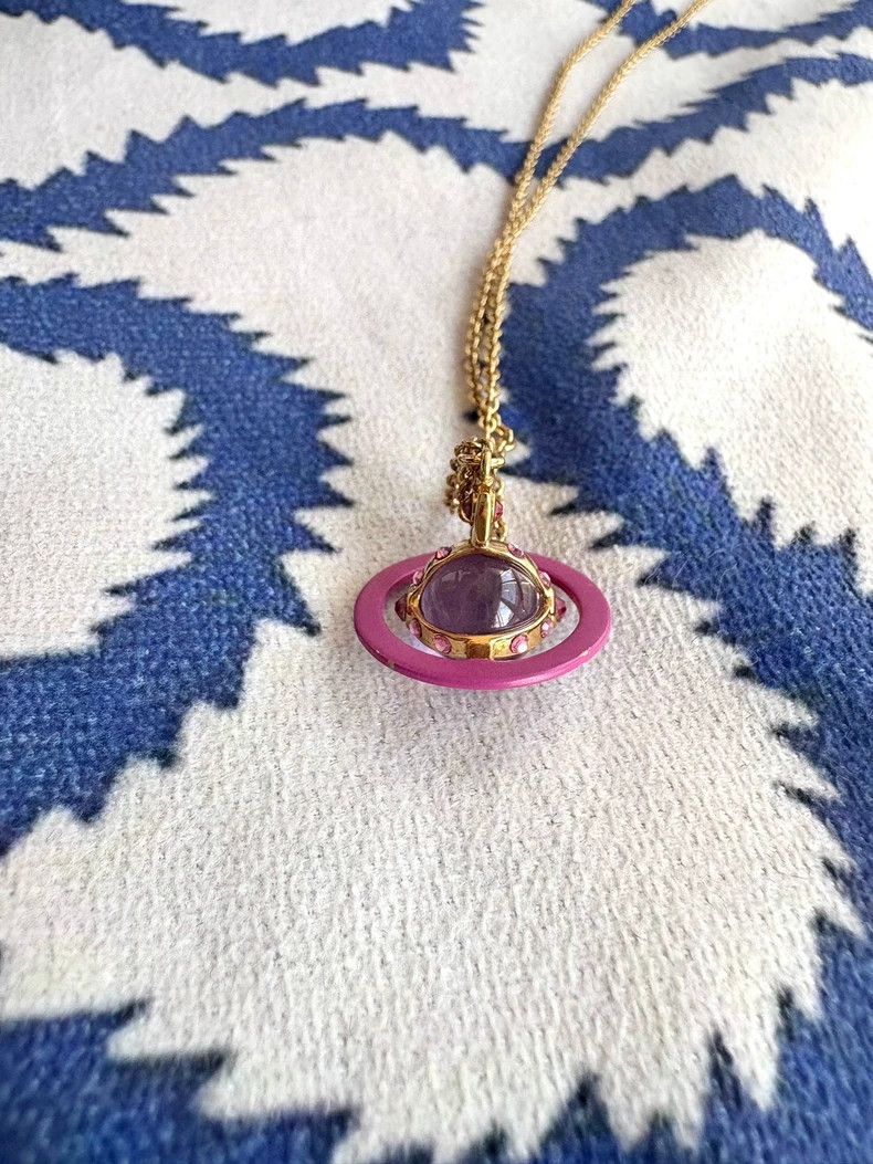 Vivienne Westwood Vivienne Westwood Plum Pink Pink Lacquered Saturn Orb Size ONE SIZE - 4 Thumbnail