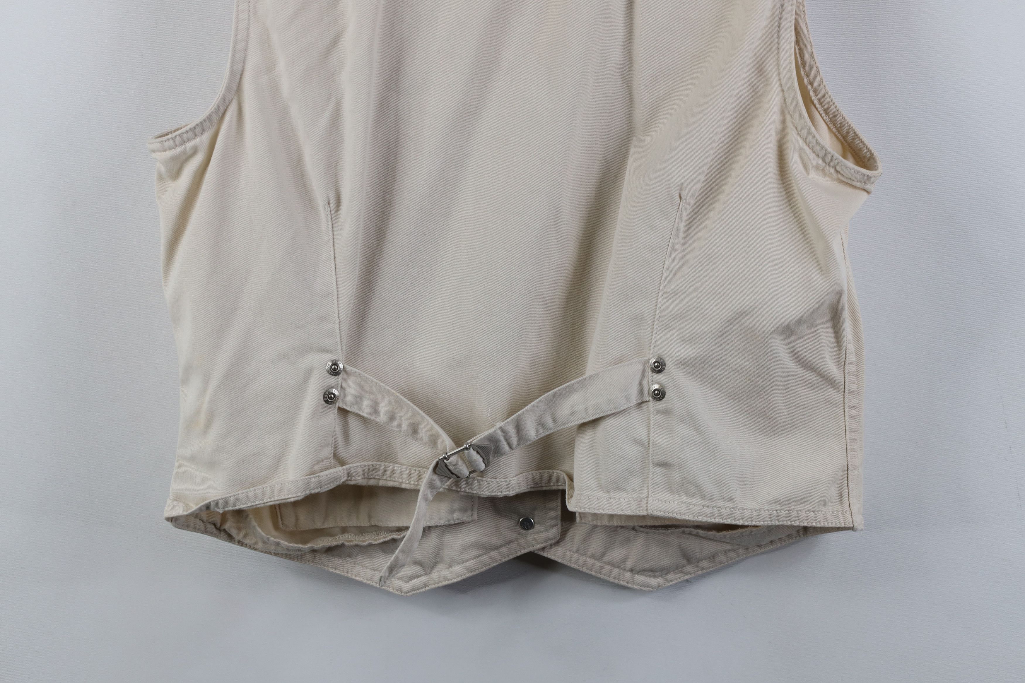 Vintage Vintage 90s Streetwear Buckle Back Vest Jacket Beige Size M / US 6-8 / IT 42-44 - 14 Thumbnail