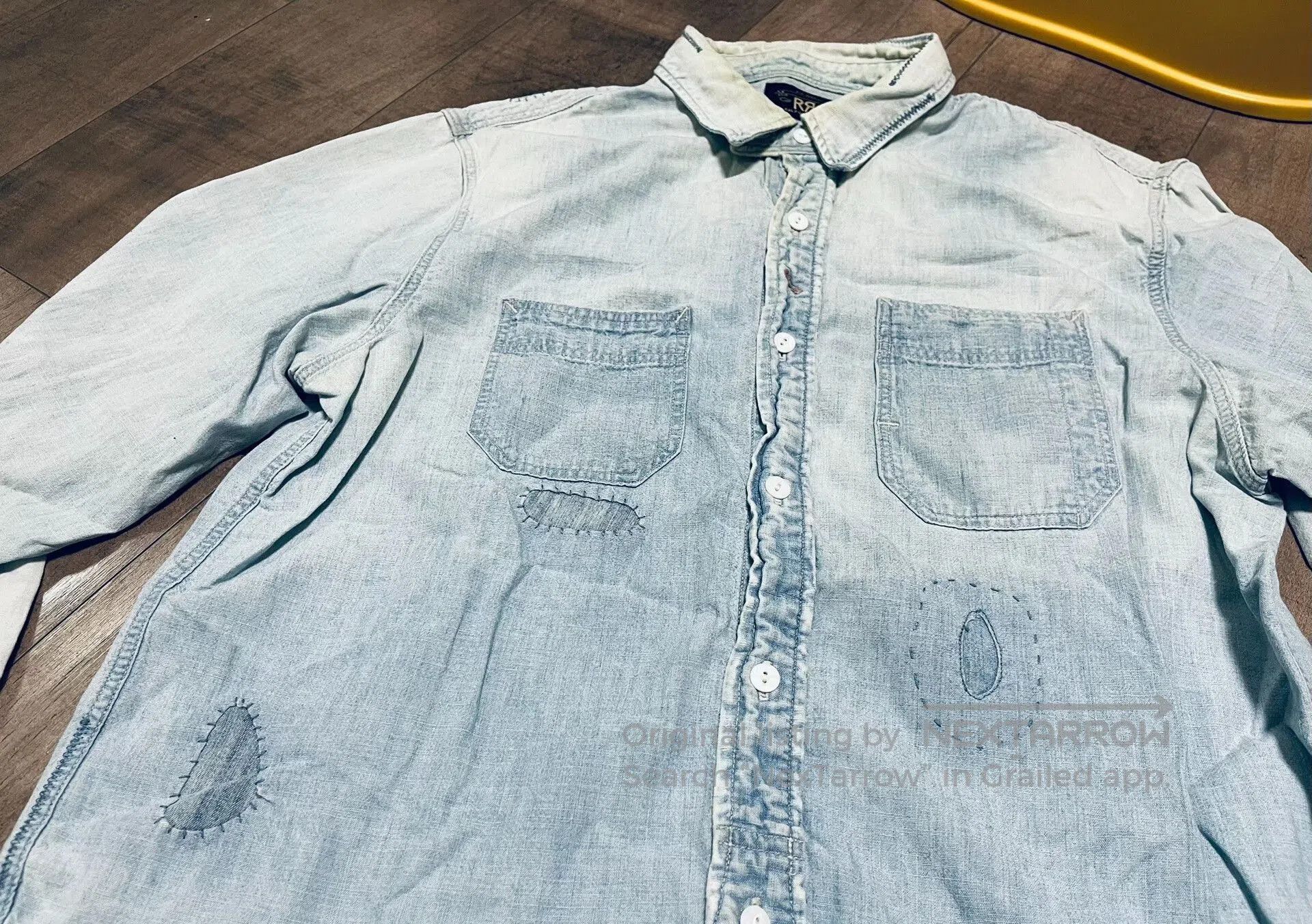 RRL Ralph Lauren RRL Indigo Distressed Patch Shirt Jacket. Size US S / EU 44-46 / 1 - 1 Thumbnail