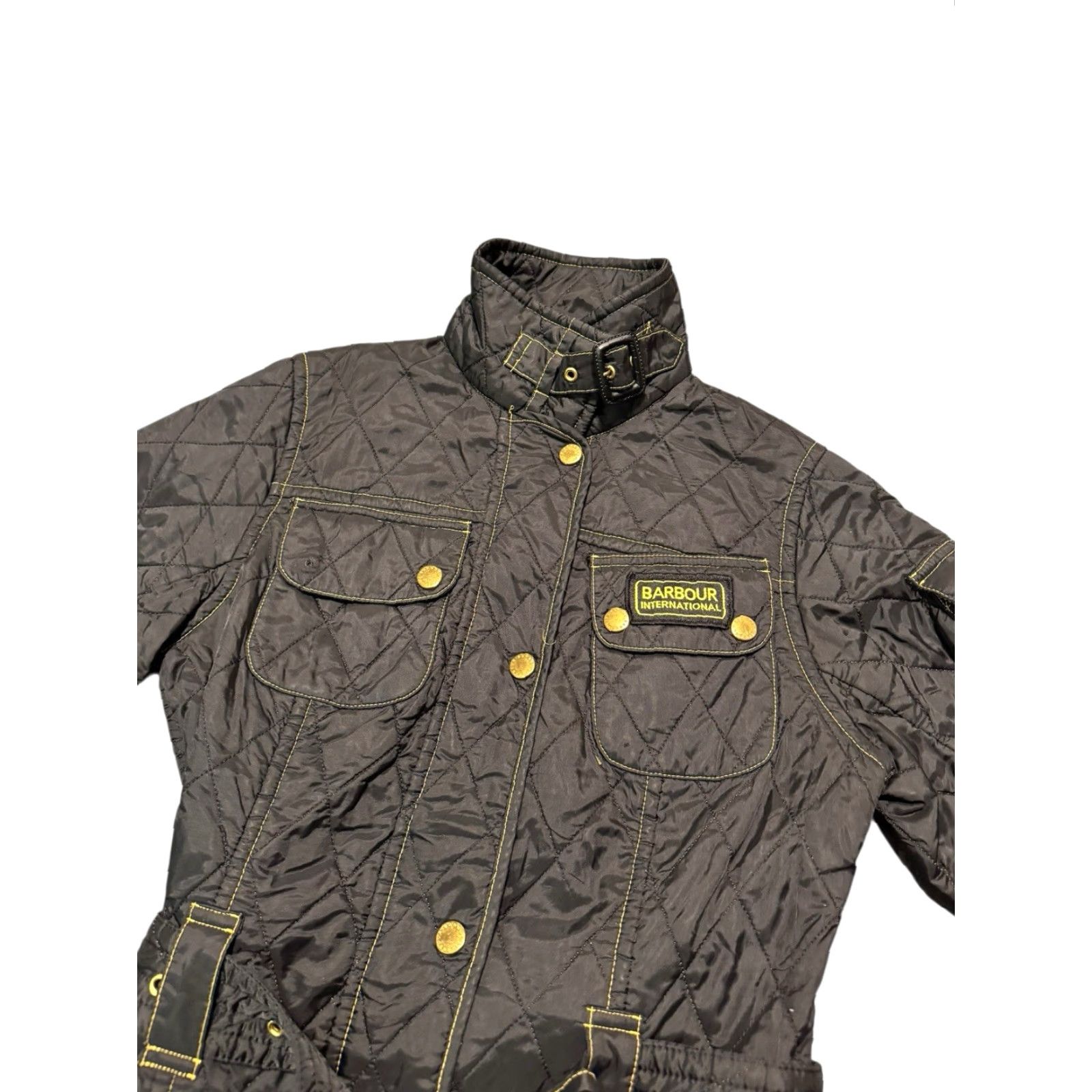 Barbour BARBOUR INTERNATIONAL Jacket Women’s Polarquilt Size UK 8 US 4 Black/Yellow Size S / US 4 / IT 40 - 3 Thumbnail
