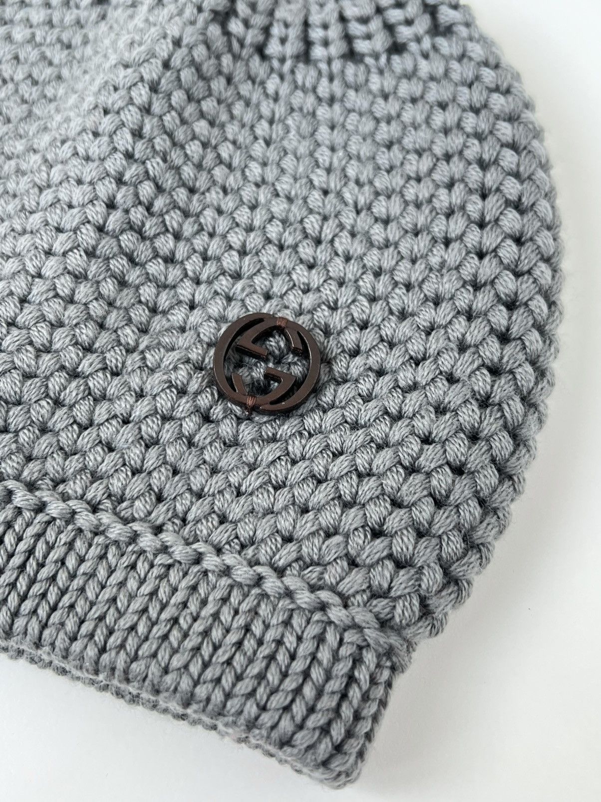 Gucci Gucci GG Logo Gray Wool Knit Beanie Hat S Size Size ONE SIZE - 3 Thumbnail