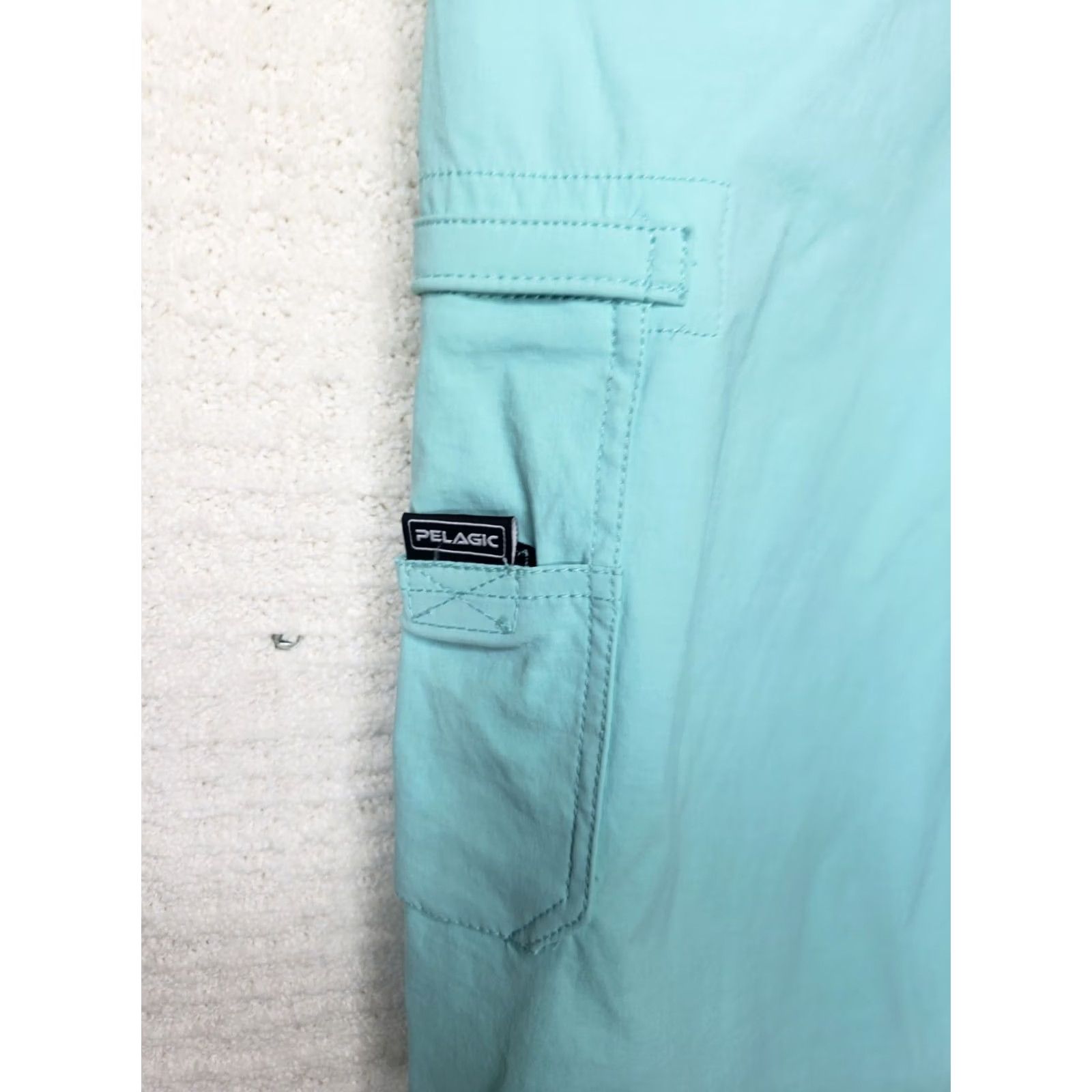 Vintage PELAGIC Traverse Fishing Short Mens Aqua Nylon 44 Lightweight Stretch 4-Way Pockets Cargo" Size US 44 / EU 60 - 5 Thumbnail