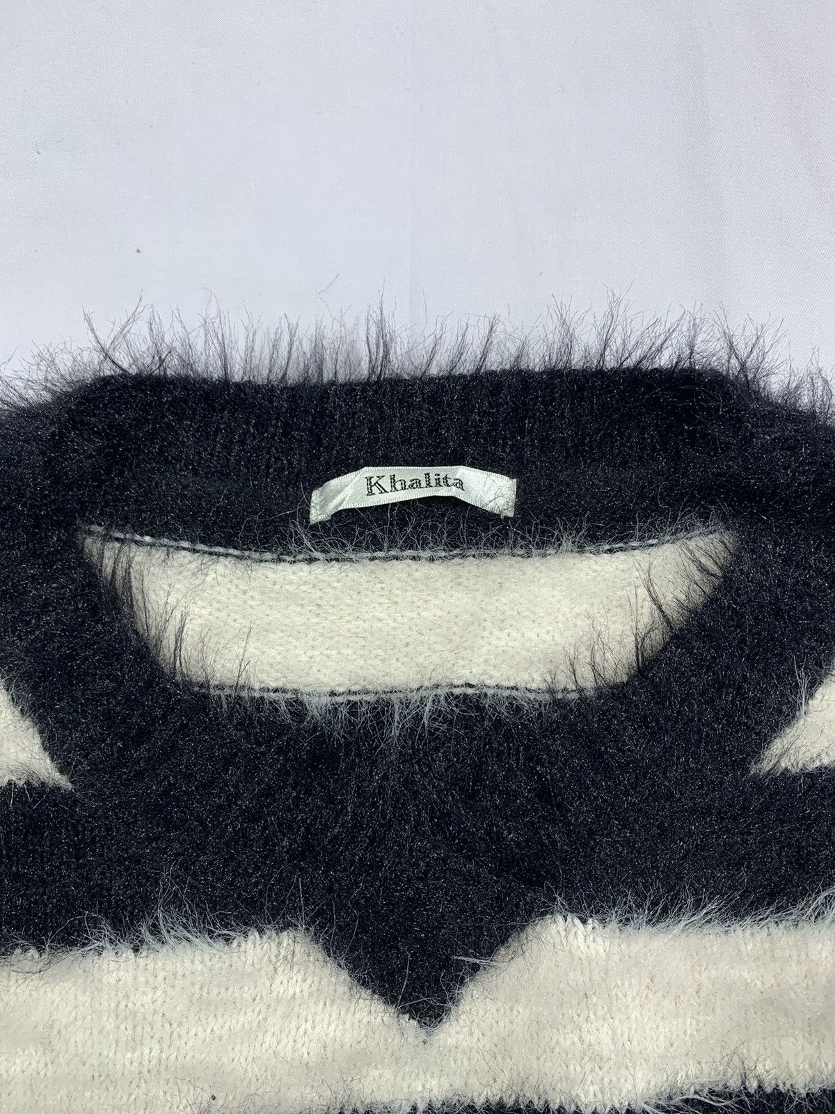 Issey Miyake Fuzzy Mohair Striped sweater Grunge Number nine Style Size US M / EU 48-50 / 2 - 4 Thumbnail