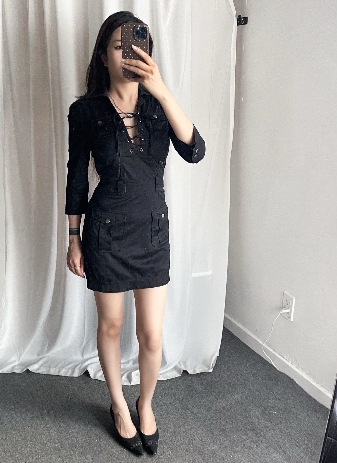 Armani Exchange Y2K Armani Exchange lace up dress Size S / US 4 / IT 40 - 1 Thumbnail