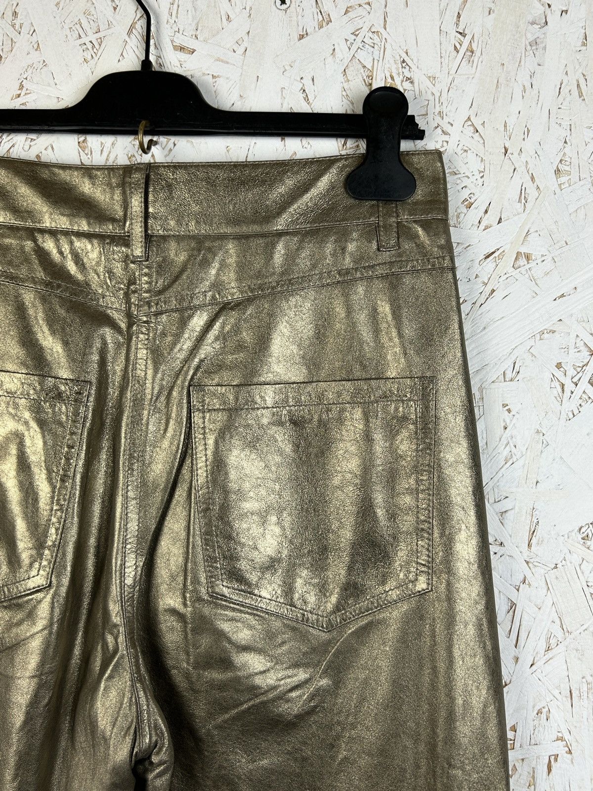 Brunello Cucinelli Brunello Cucinelli Gold Metallic Leather Trousers Pants Size 27" / US 4 / IT 40 - 7 Thumbnail