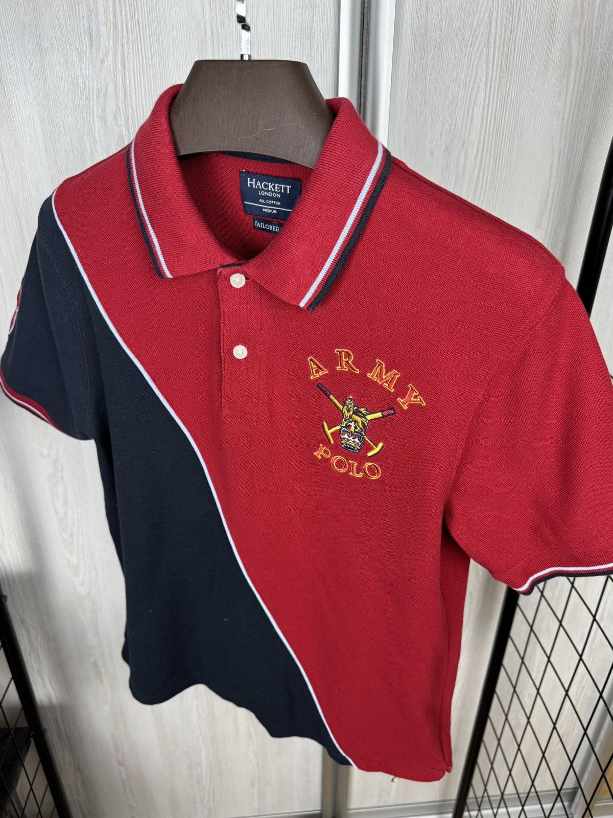 Hackett Hackett London red blue army polo shirt number 3 Size US M / EU 48-50 / 2 - 8 Thumbnail