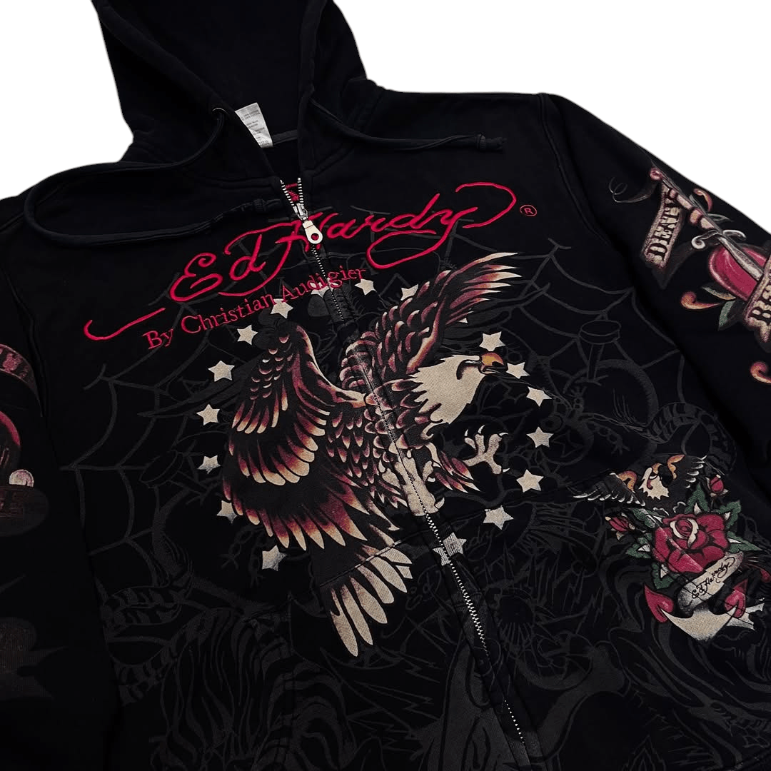 Christian Audigier × Ed Hardy Crazy 🔥 Vintage ED Hardy ' American Eagle 🦅' Zipper Jacket Size US M / EU 48-50 / 2 - 3 Thumbnail