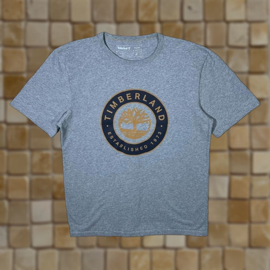 Timberland Timberland Grey Classic Big Logo Spellout Graphic Cotton T-Shirt Medium Size US M / EU 48-50 / 2 - 1 Thumbnail