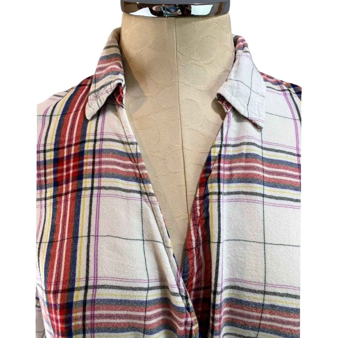 Lou & Grey **Women's Small Gray Soft Flannel Faux Wrap Pullover Blouse** User: **Small Women's Gray Soft Flannel Faux Wrap Pullover Blouse** Size S / US 4 / IT 40 - 4 Thumbnail