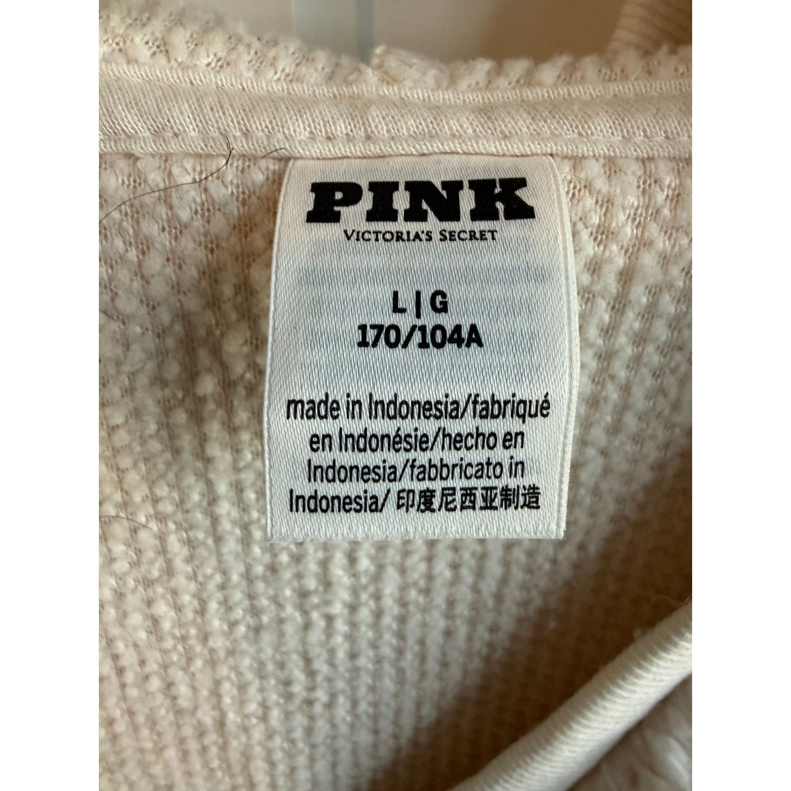 Victoria's Secret PINK Victorias Secret Off White Hoodie Women Fleece L - E003 Size L / US 10 / IT 46 - 6 Thumbnail