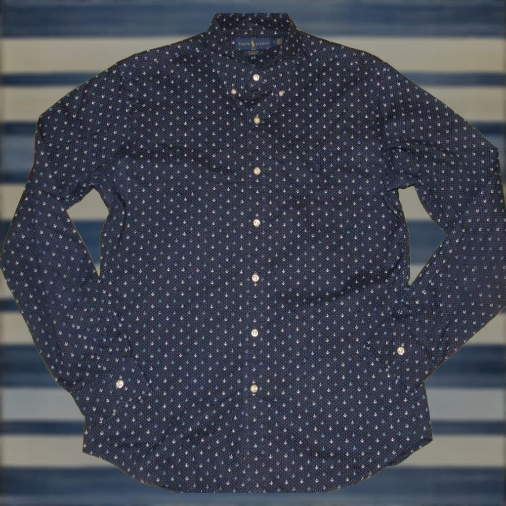Ralph Lauren Polo RALPH LAUREN Navy Anchor Print Long Sleeve Button Down Shirt Medium Size US M / EU 48-50 / 2 - 1 Thumbnail