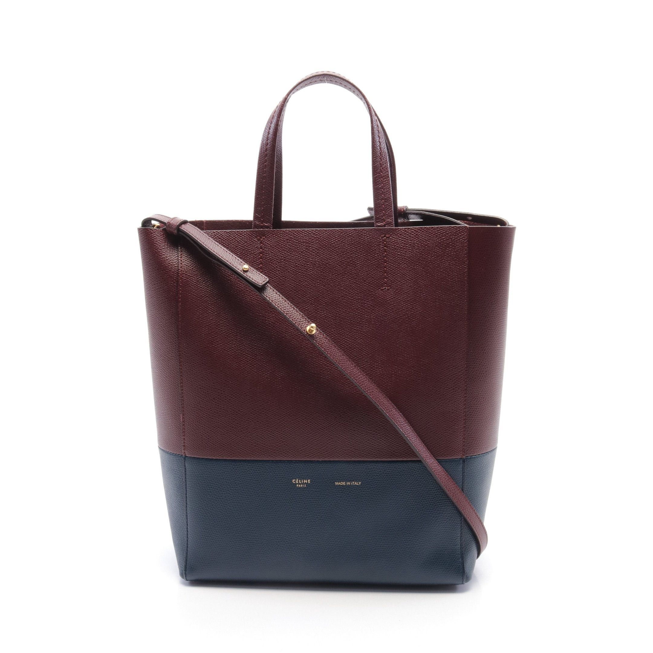 Celine Celine Vertical Small Hippopotamus Handbag Tote Bag Leather Bordeaux Blue Green Size ONE SIZE - 1 Thumbnail