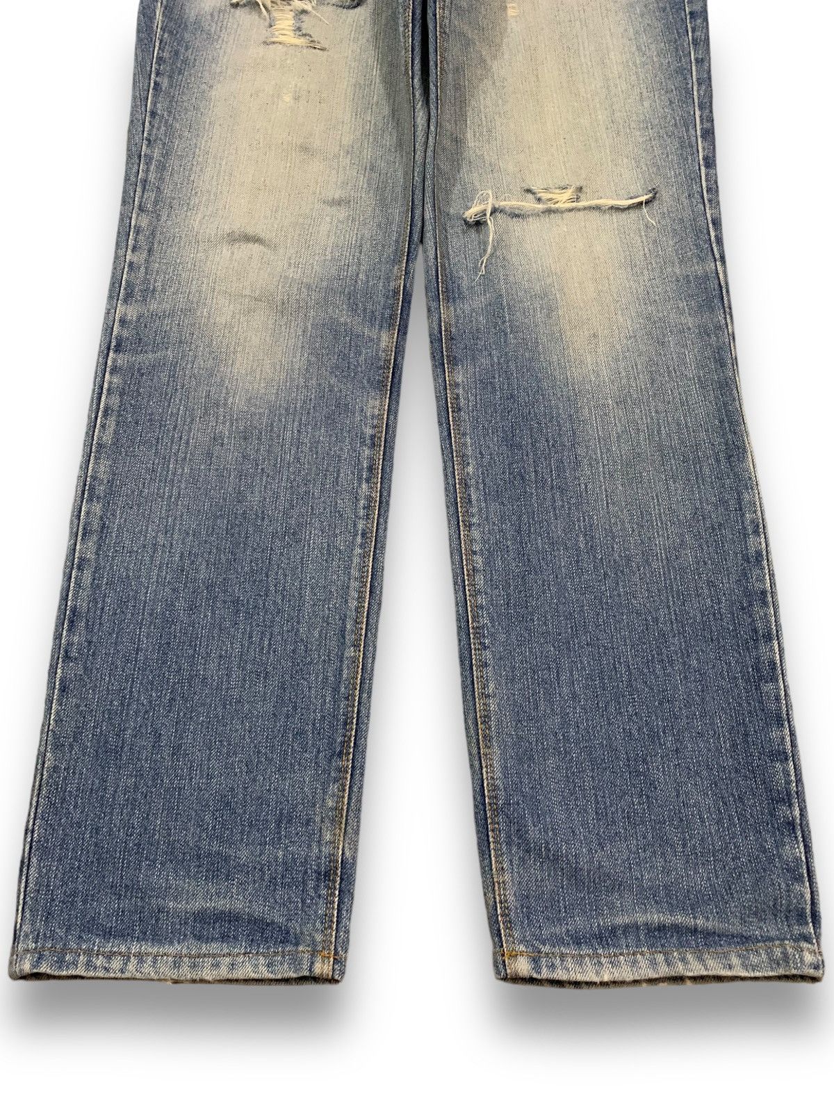 Morgan Homme Vintage Morgan Homme Selvedge Blue Washed Distressed Jeans Size US 30 / EU 46 - 8 Thumbnail