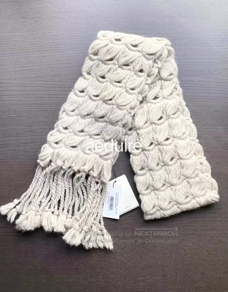 Dries Van Noten Dries Van Noten Off-White Knitted Scarf Size ONE SIZE - 2 Thumbnail