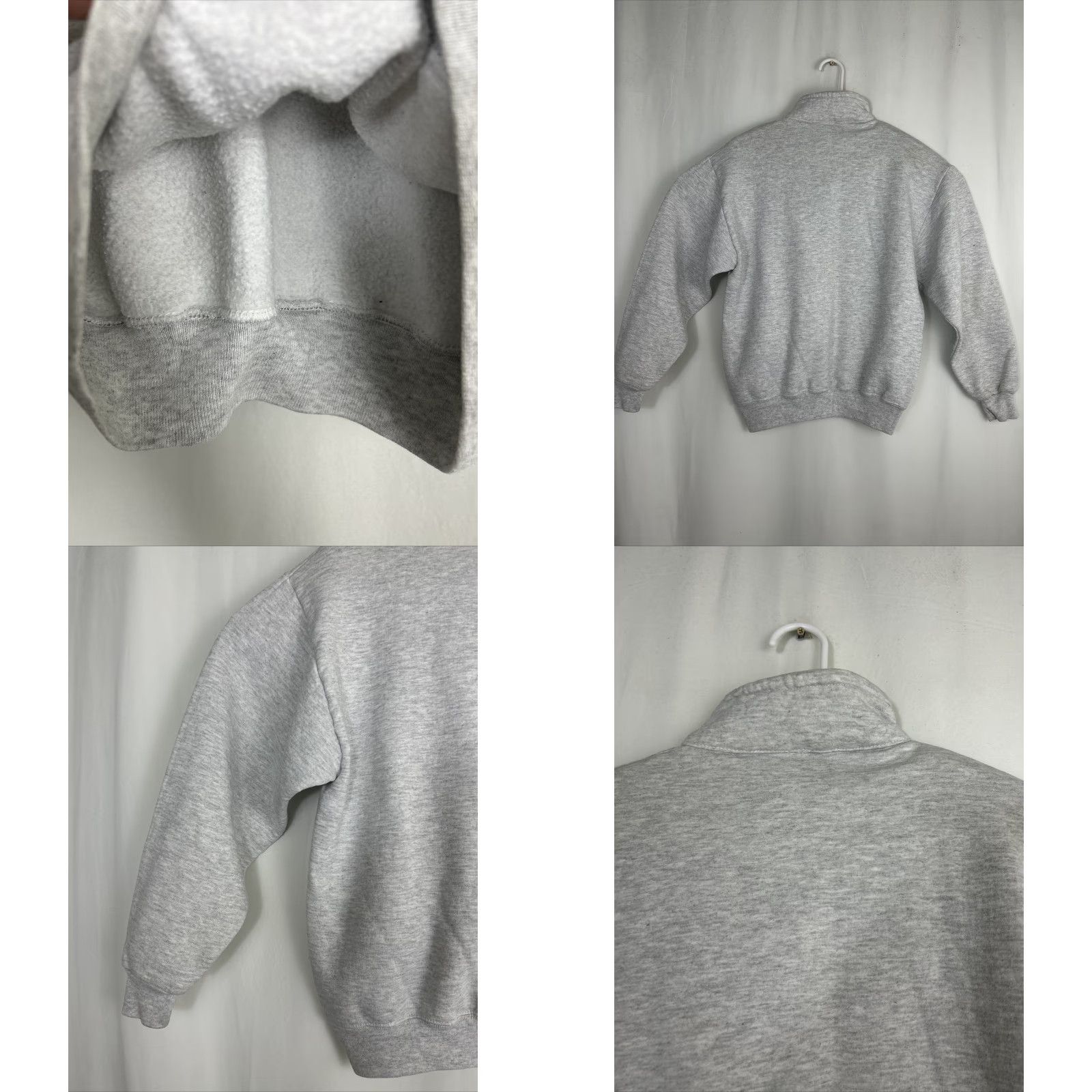 Jerzees Jerzees Womens M Gray 1/4 Zip Butterflies Pullover Sweatshirt Size M / US 6-8 / IT 42-44 - 9 Thumbnail