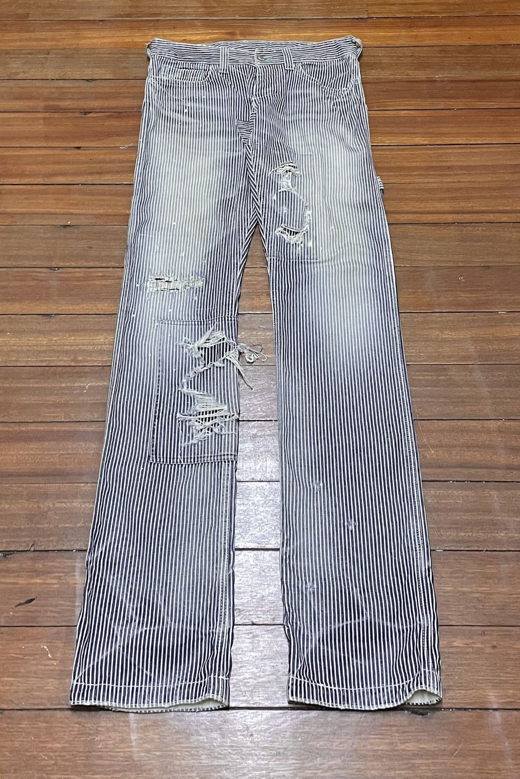 Japanese Brand × Vintage Rare Design Vintage Brand Francist Morks Hickory Pants 1990s Size US 30 / EU 46 - 1 Thumbnail