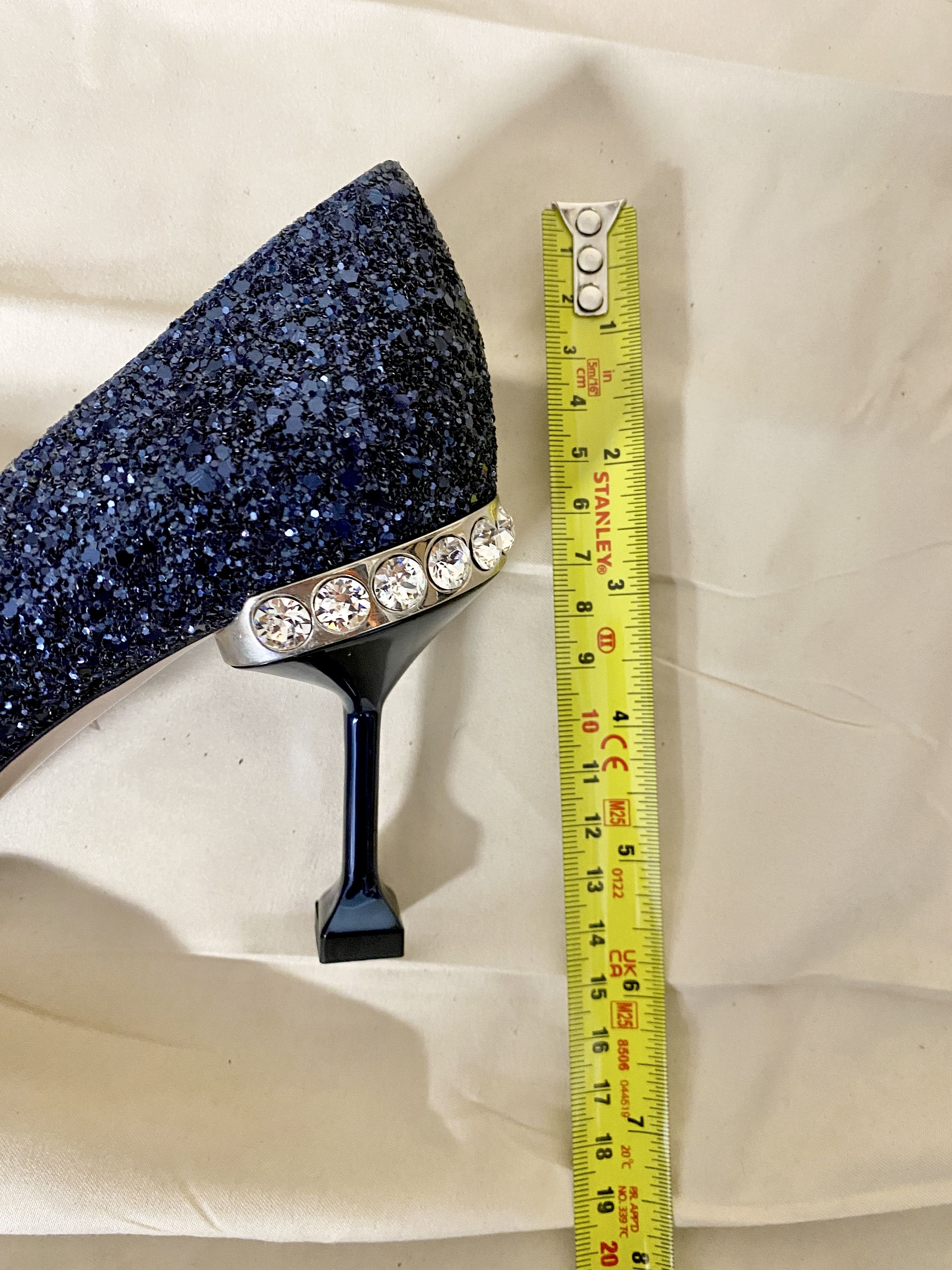 Miu Miu Miu Miu blue sequin kitten heel with crystal detail Size US 6 / IT 36 - 10 Thumbnail